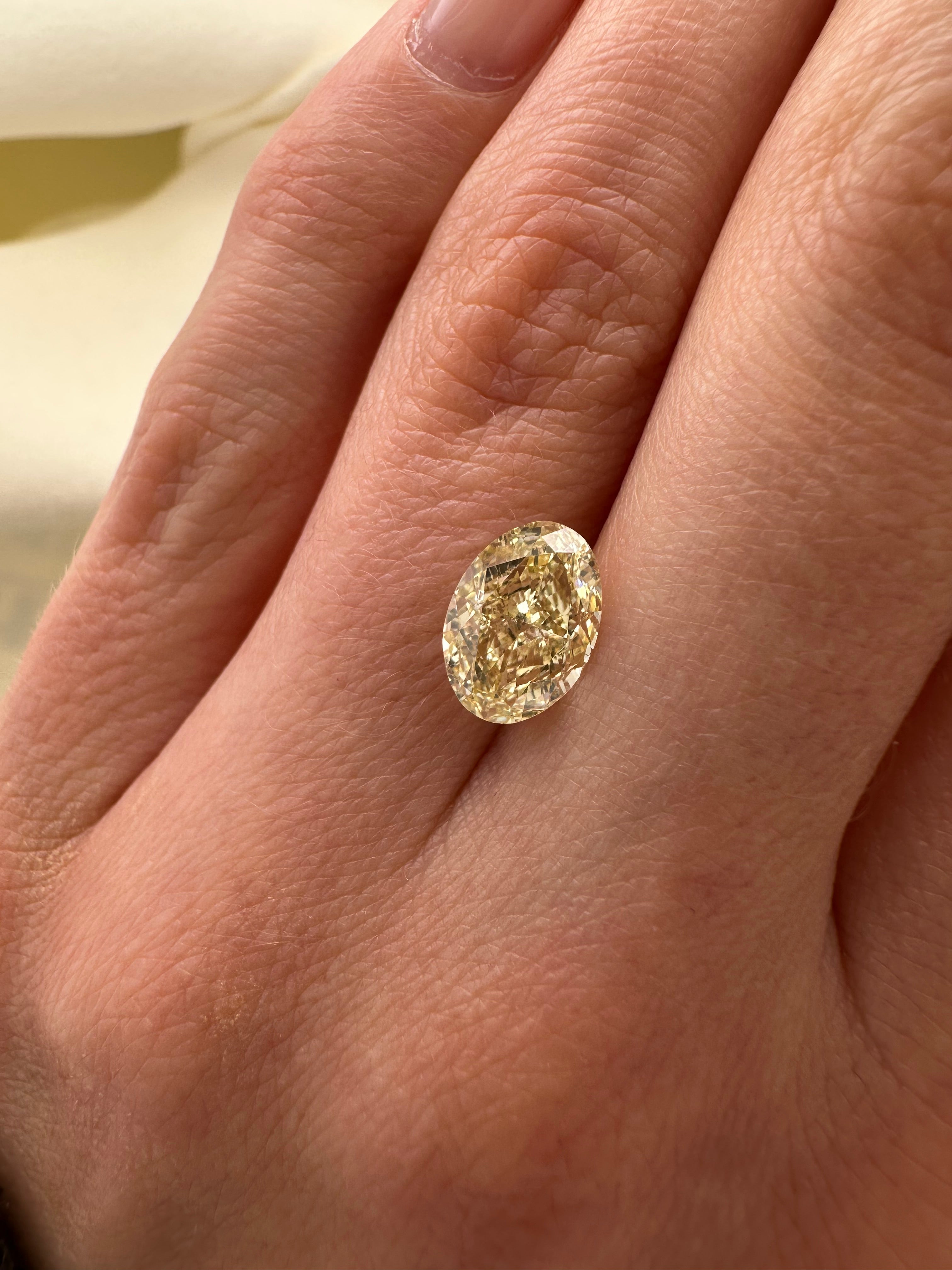 2.43 CARAT OVAL YELLOW LAB GROWN DIAMOND