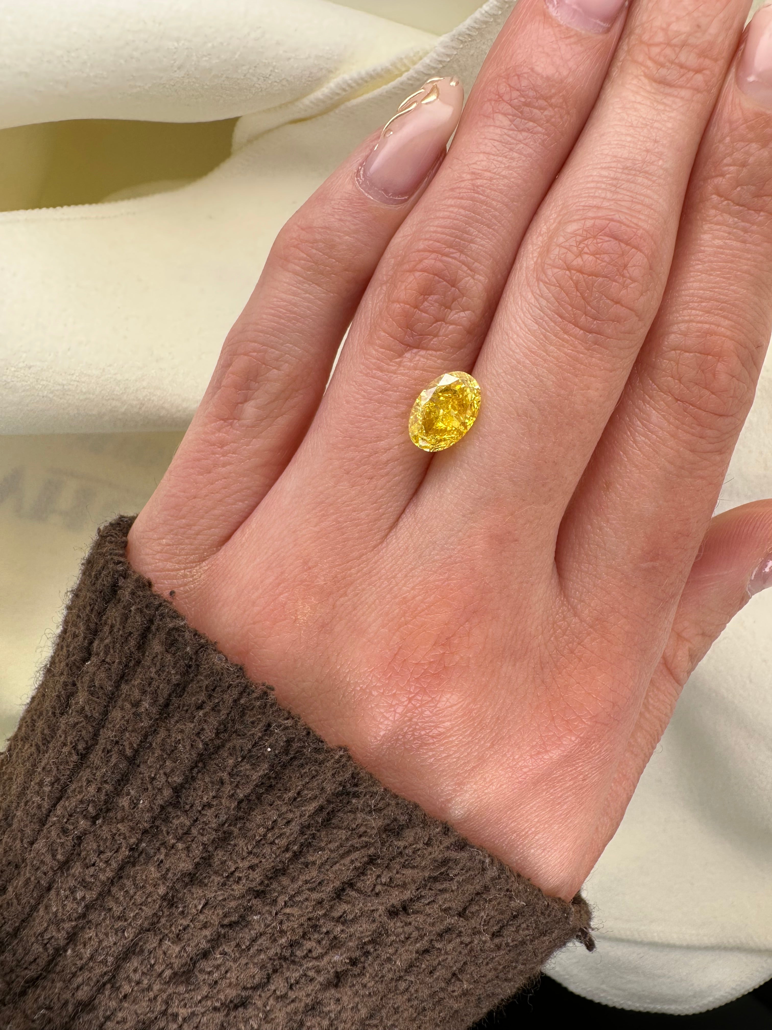 2.38 CARAT YELLOW LAB GROWN DIAMOND