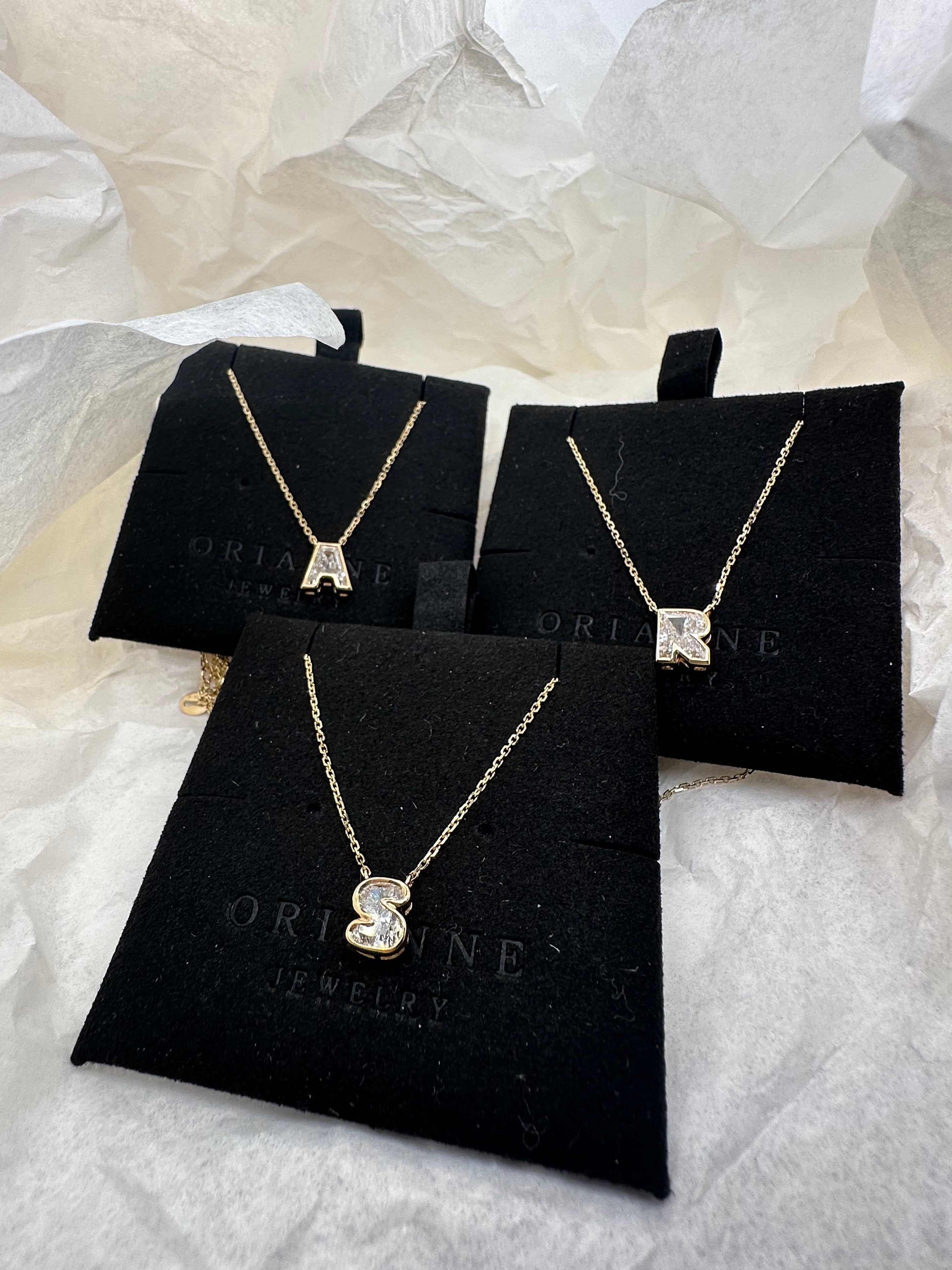 LAB DIAMOND LETTER NECKLACE