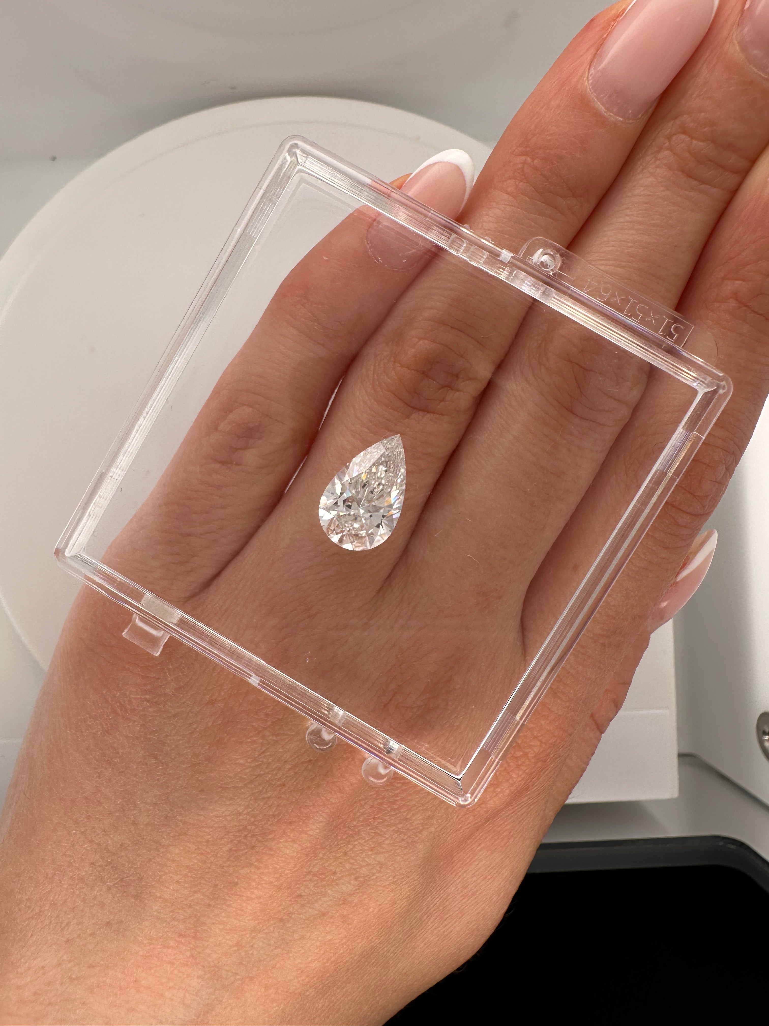 3.58 CARAT PEAR LAB DIAMOND