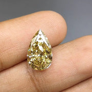 4.55 CARAT YELLOW PEAR LAB DIAMOND