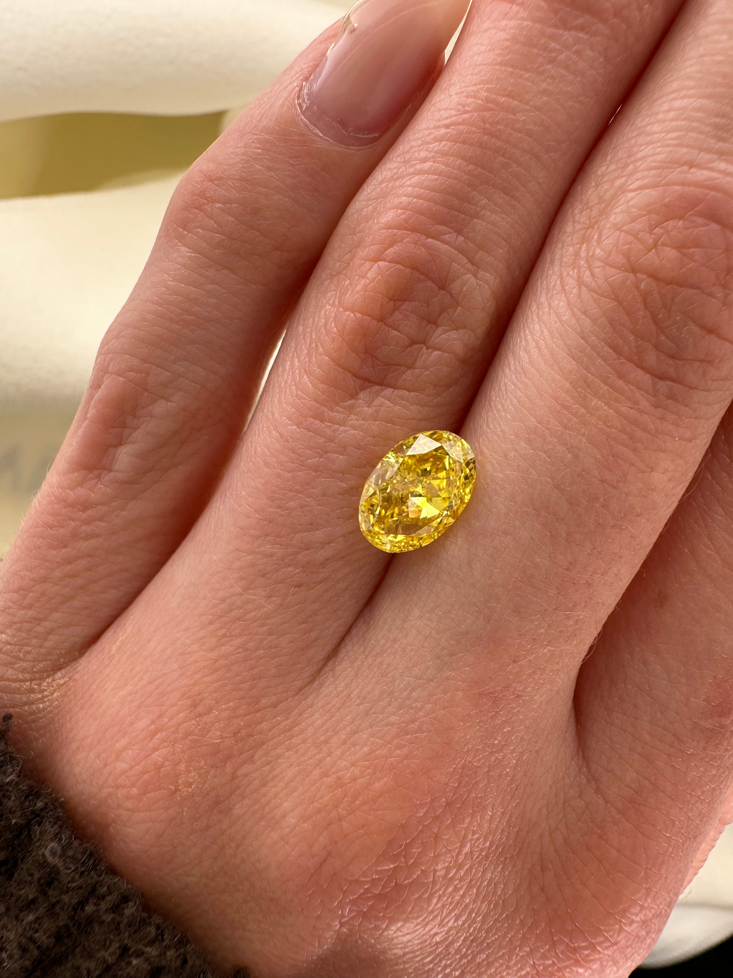 2.38 CARAT YELLOW LAB GROWN DIAMOND