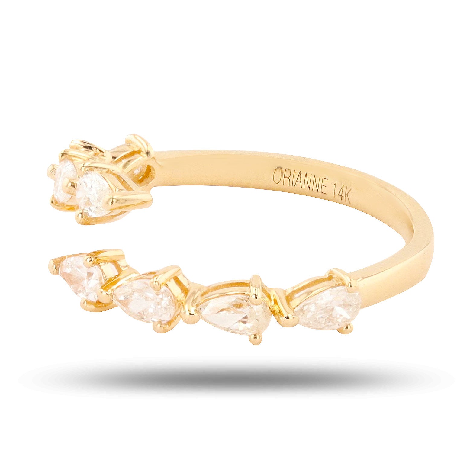 WRAP AROUND PEAR DIAMOND BAND