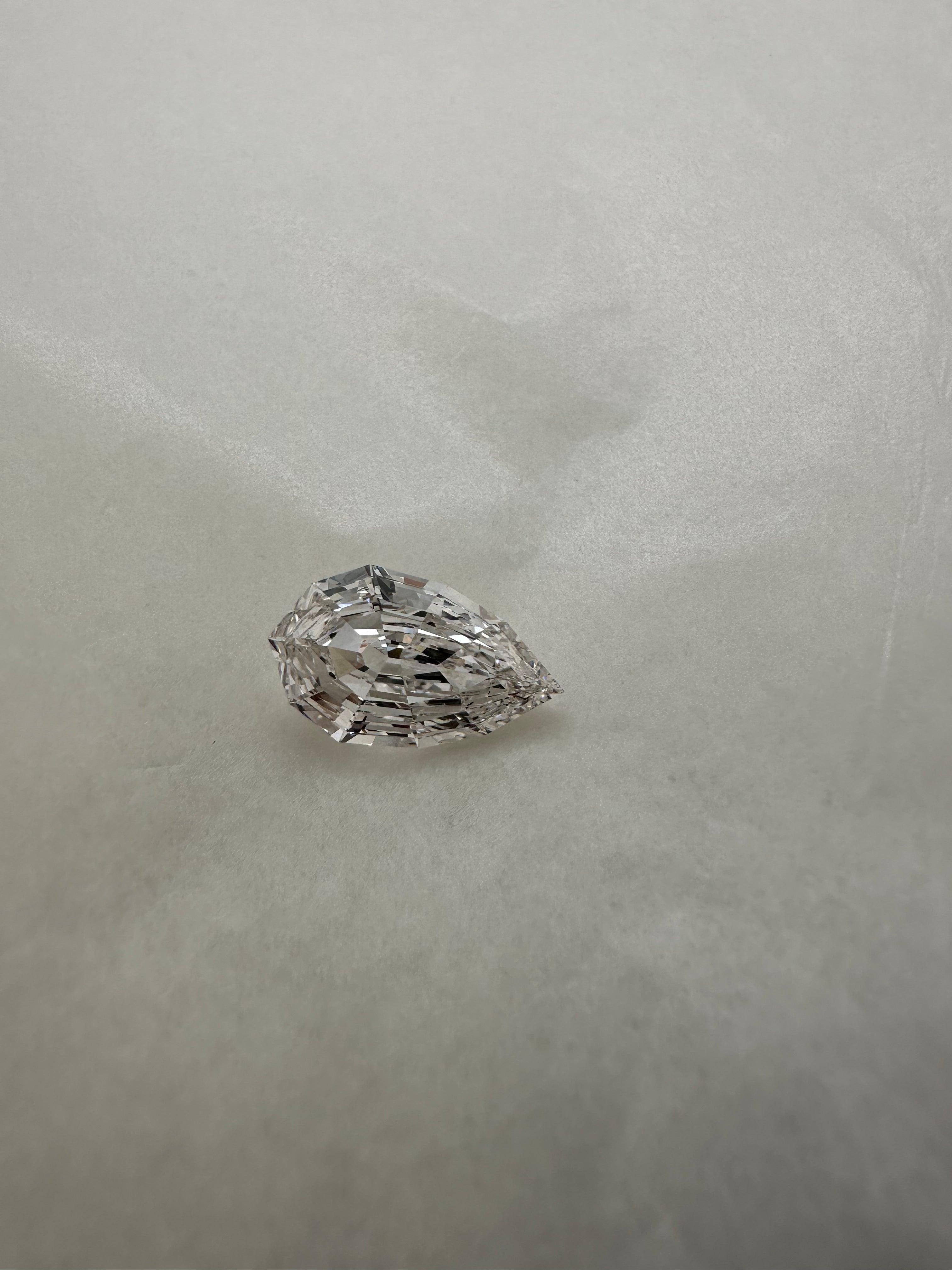 3.01 CARAT STEP CUT PEAR SHAPE LAB DIAMOND