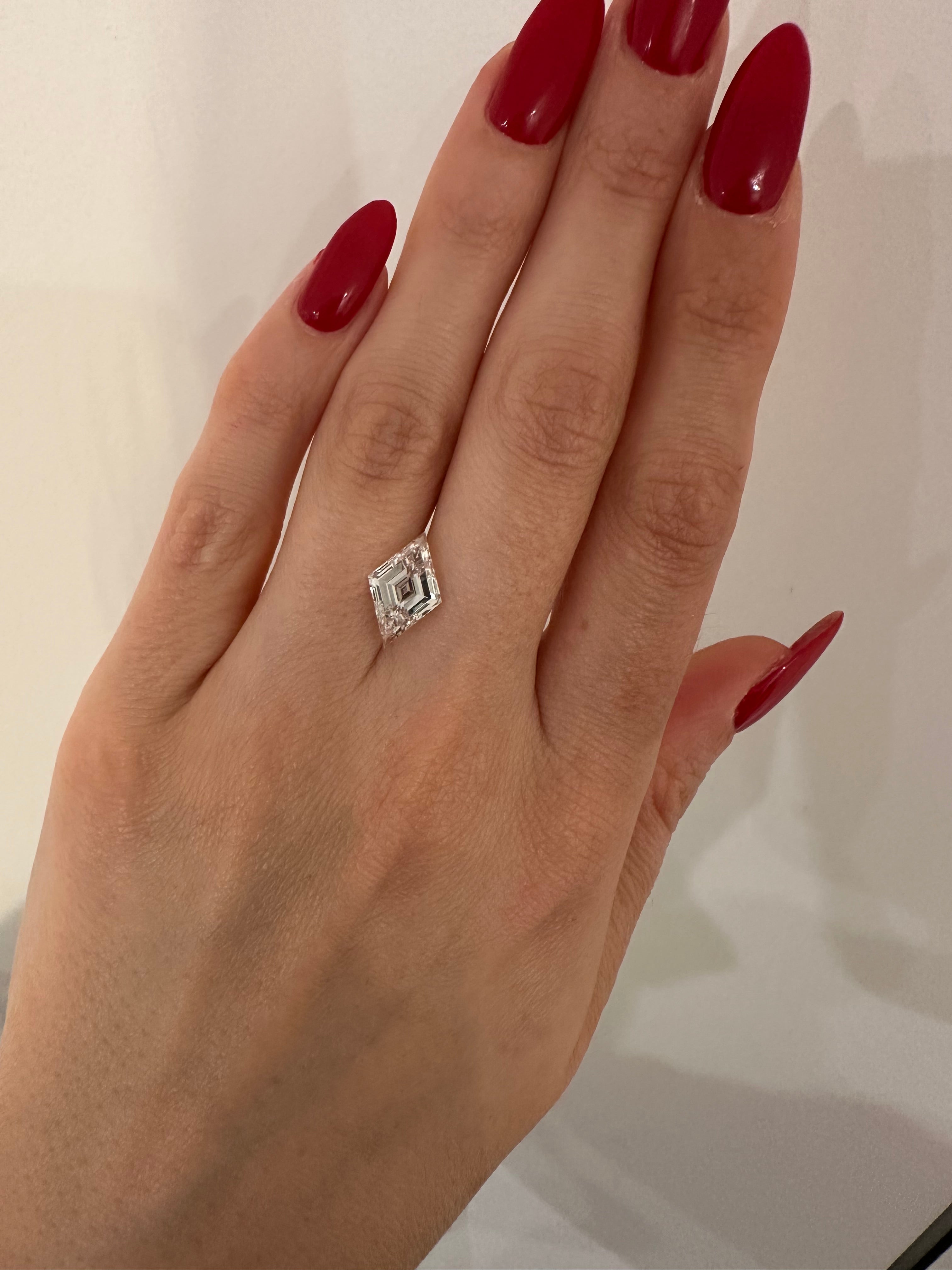 2.59 CARAT LOZENGE STEP CUT LAB DIAMOND