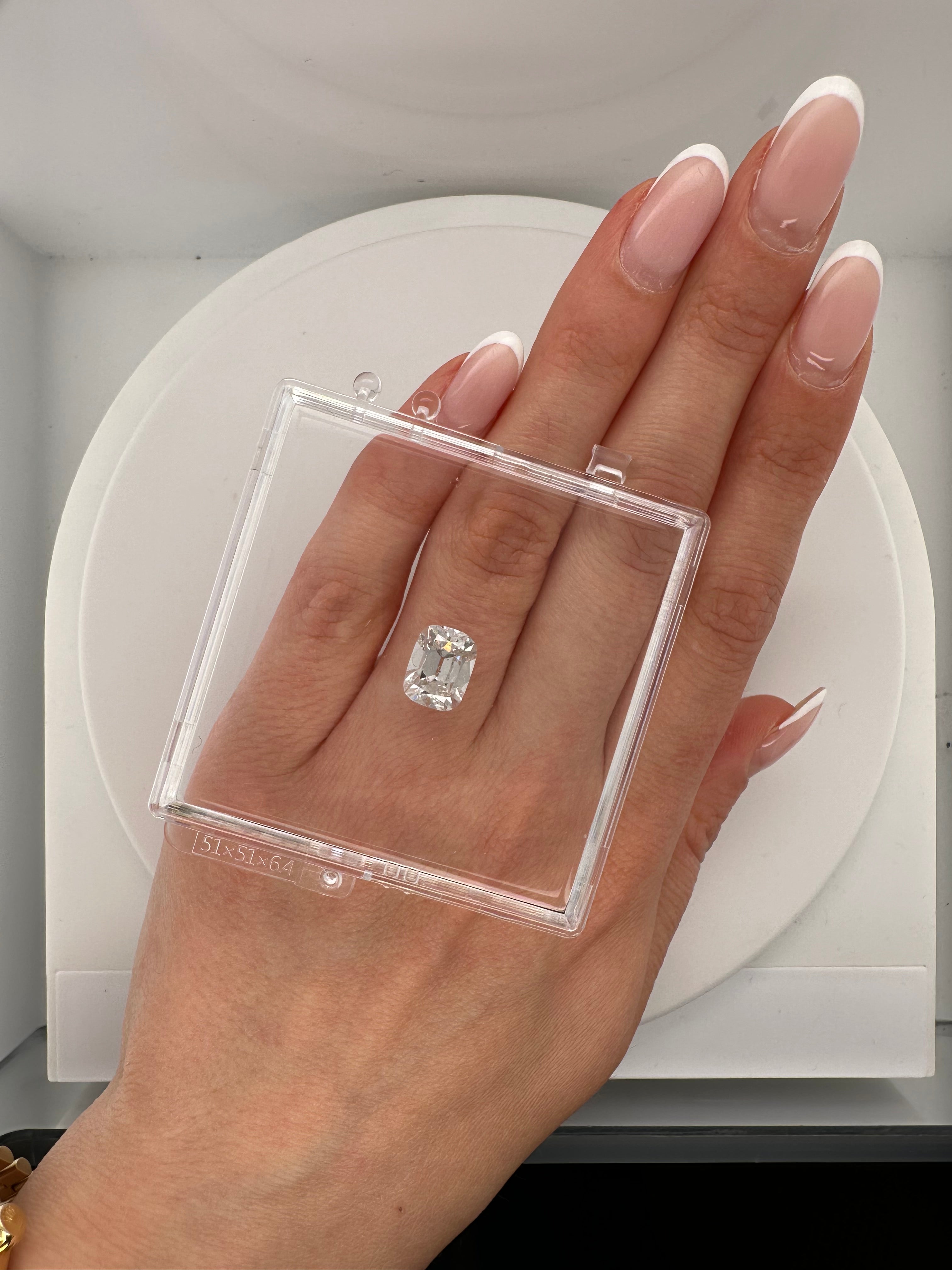 3.02 CARAT ANTIQUE CUSHION LAB DIAMOND