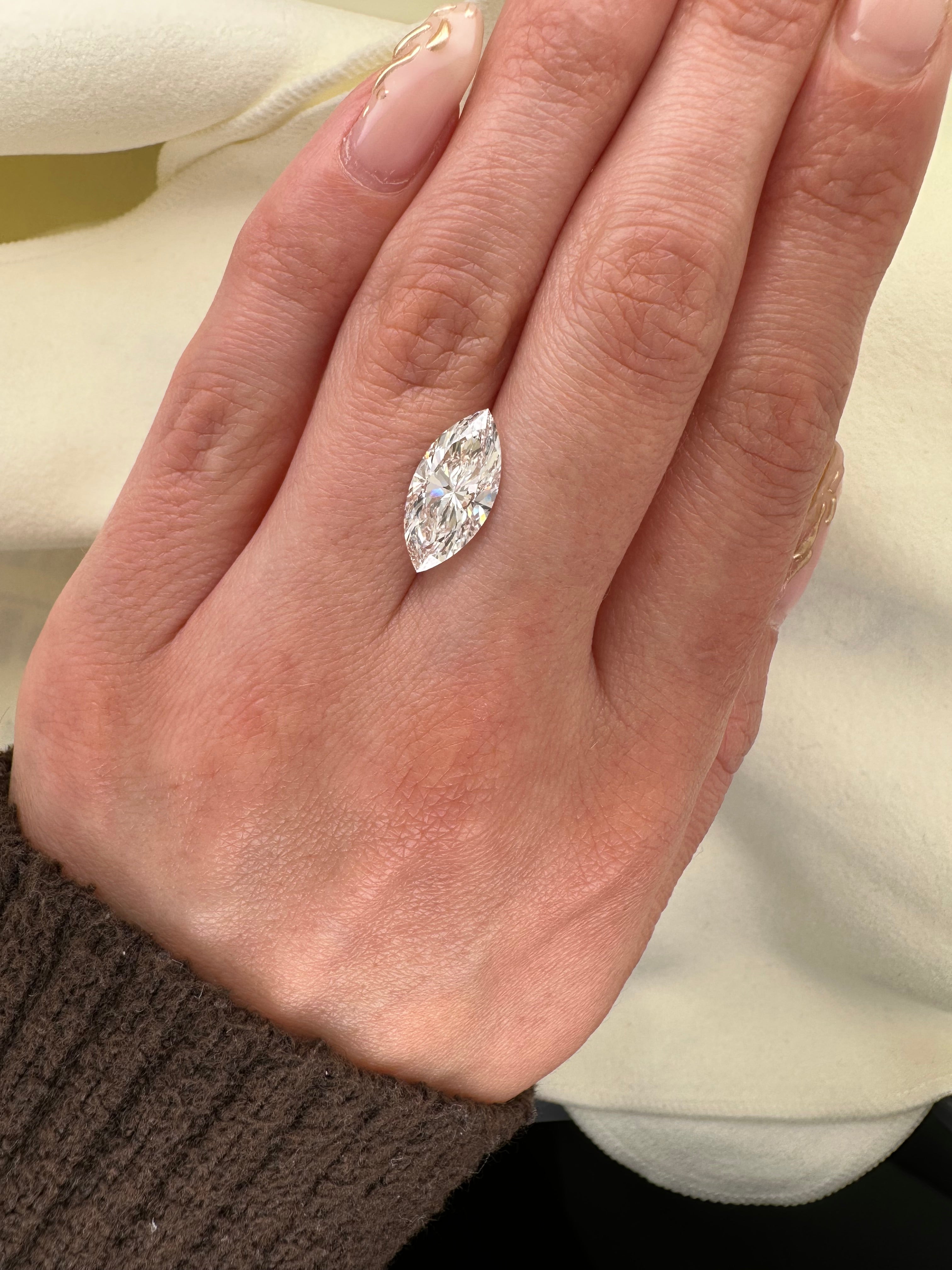 3.02 CARAT MARQUISE LAB GROWN DIAMOND