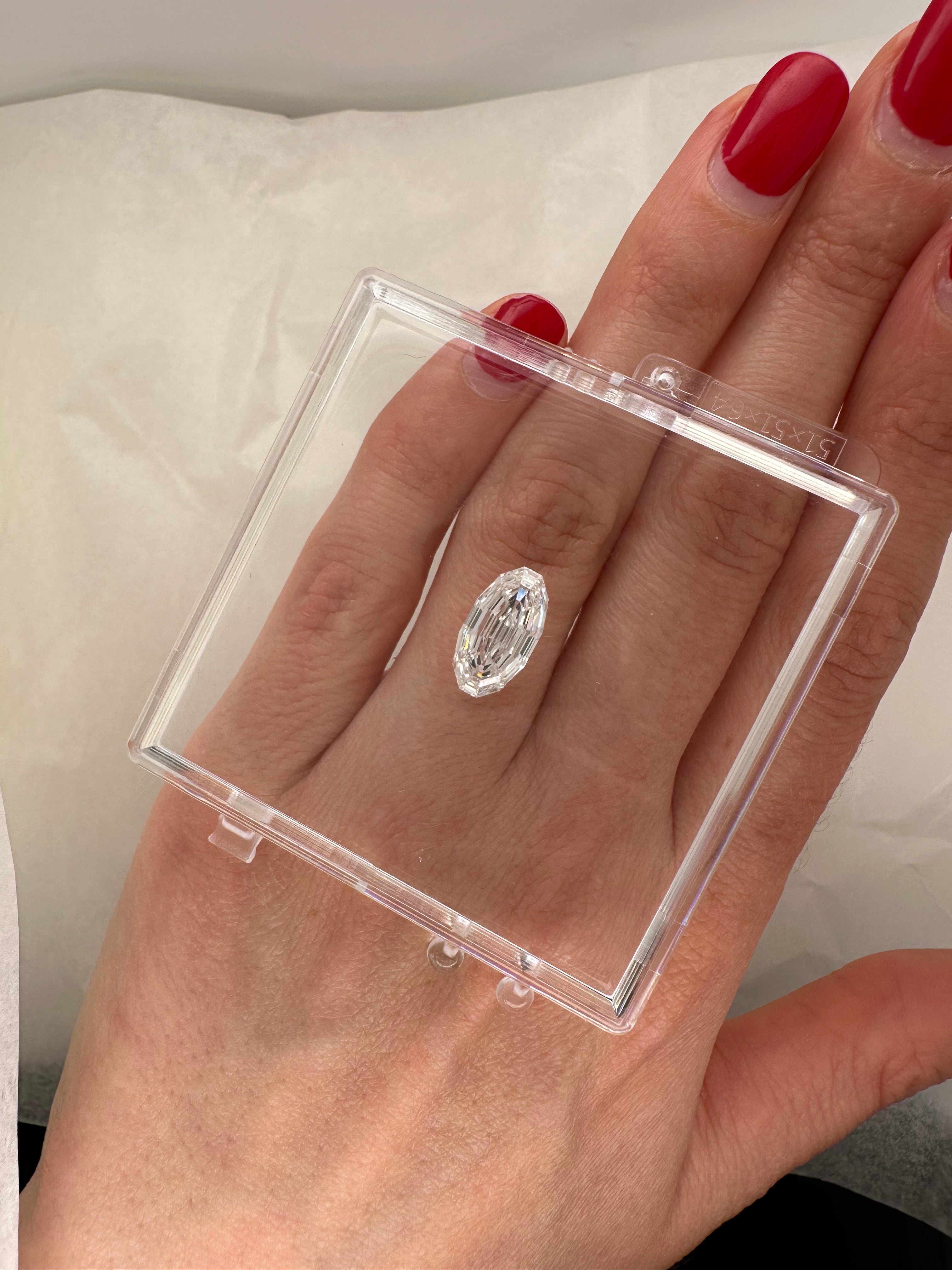 3.47 CARAT STEP CUT MOVAL LAB DIAMOND