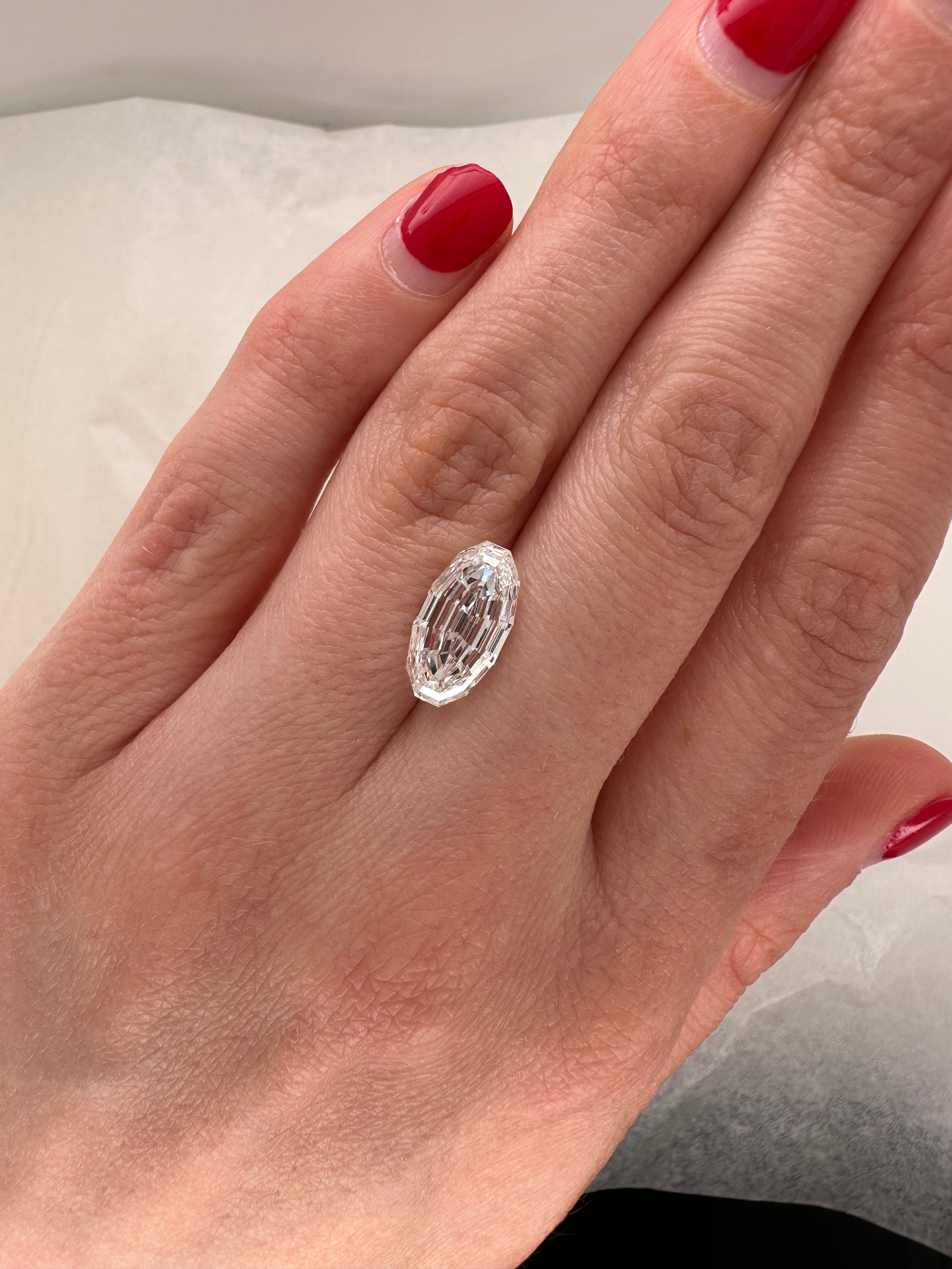 3.45 CARAT STEP CUT MOVAL LAB GROWN DIAMOND