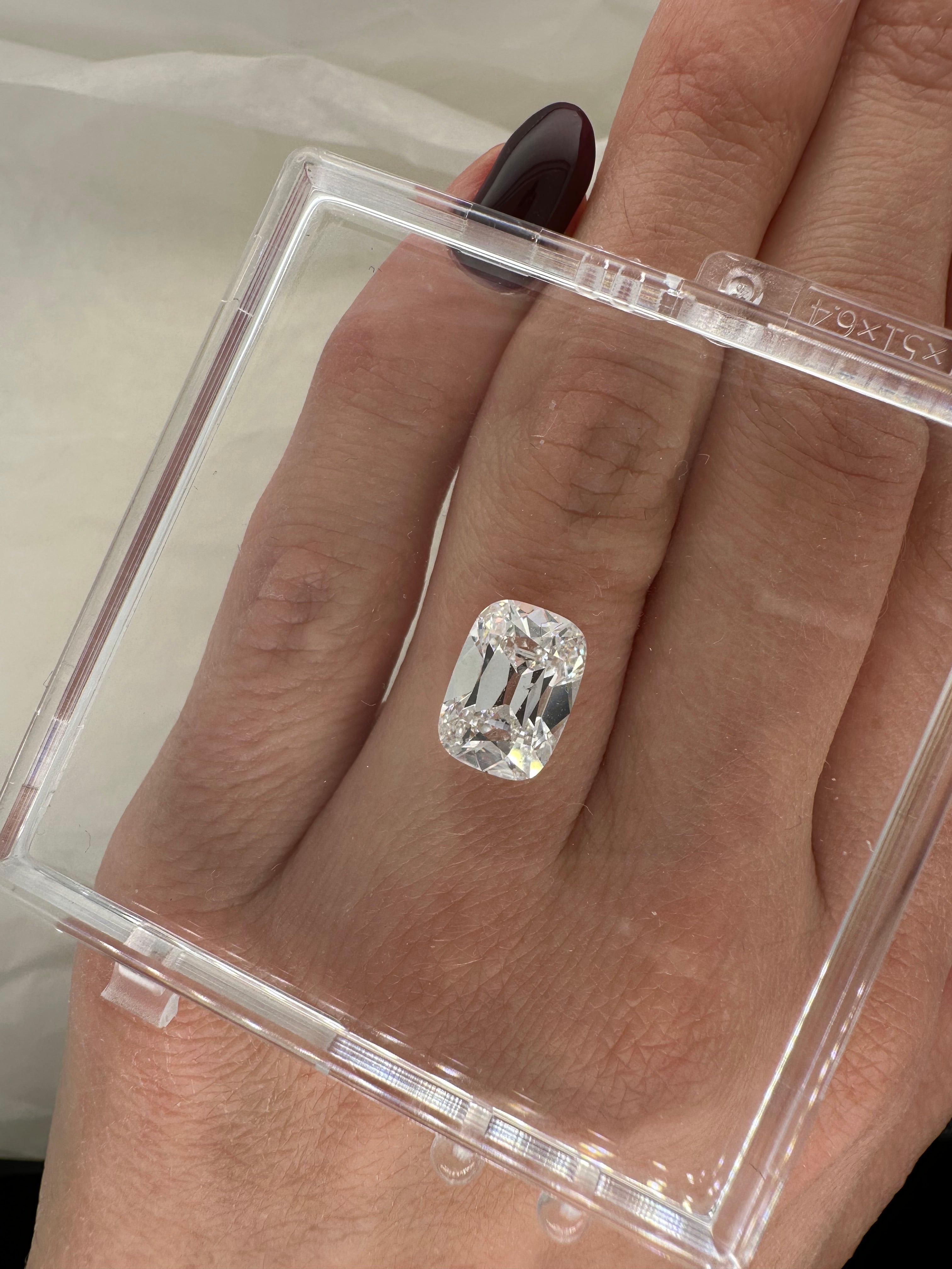 3.63 CARAT ANTIQUE STYLE CUSHION