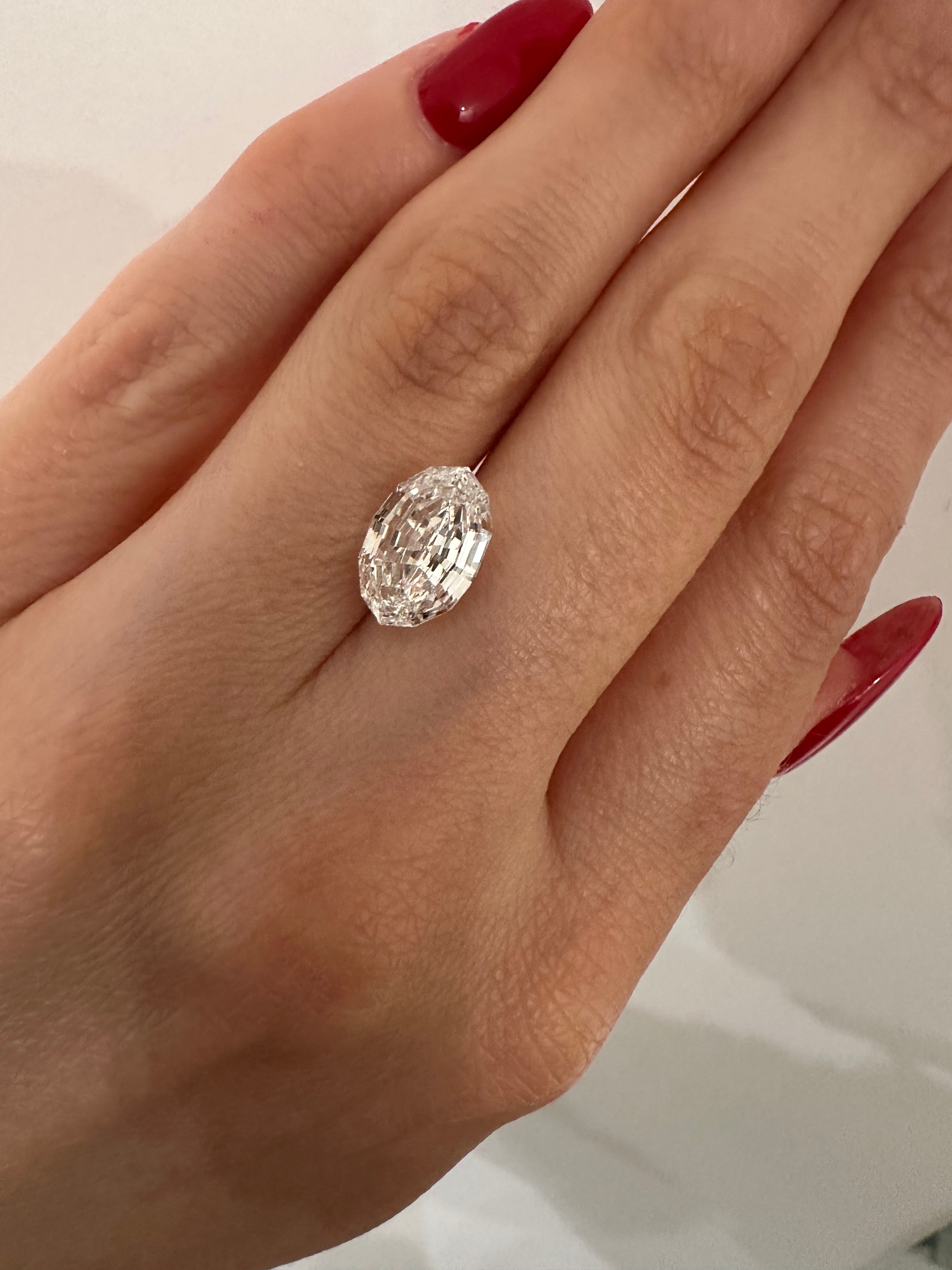 3.09 CARAT STEP CUT OVAL LAB DIAMOND