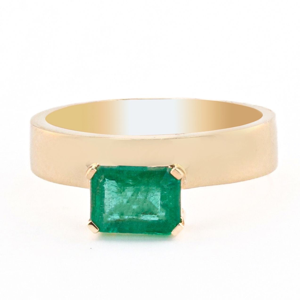 EMERALD AND YELLOW GOLD CIGAR BAND