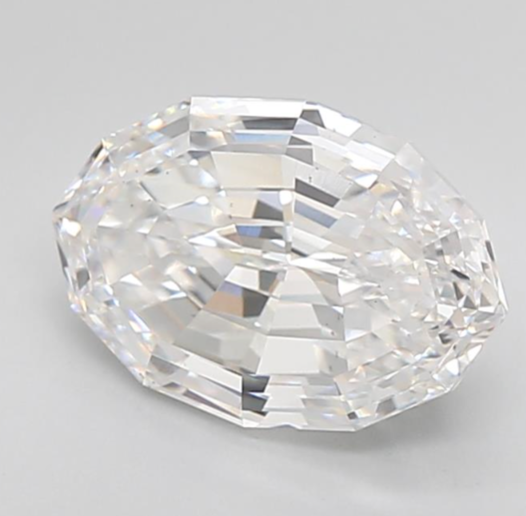 3.11 CARAT STEP CUT OVAL LAB GROWN DIAMOND