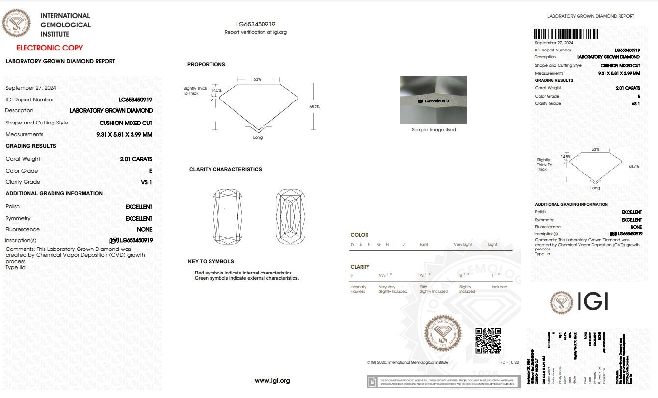 2.01 CARAT CRISS CUT LAB DIAMOND
