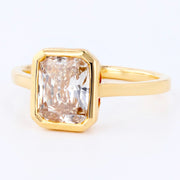 2.09 CARAT CHAMPAGNE RADIANT CUT DIAMOND ENGAGEMENT RING