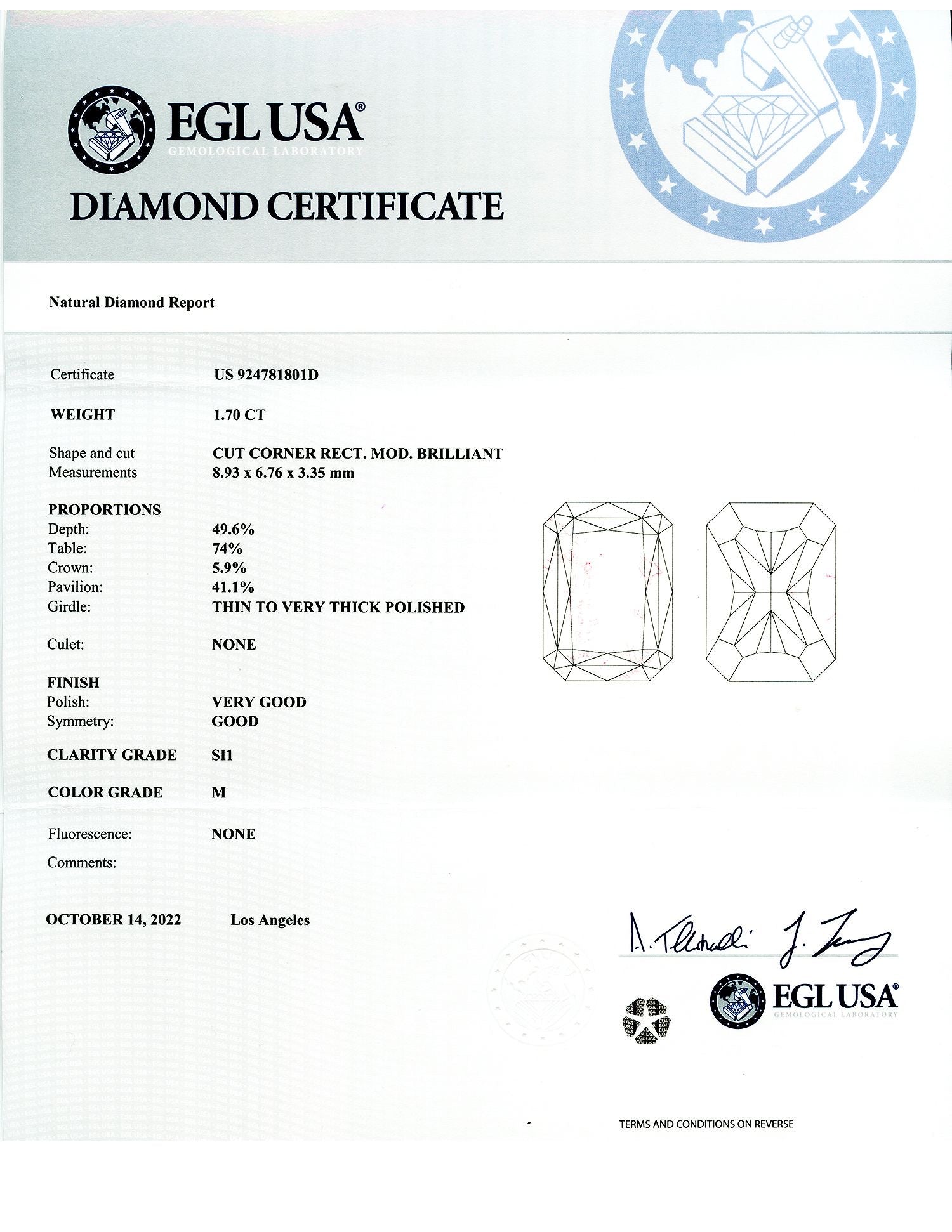 1.70 CARAT CHAMPAGNE RADIANT DIAMOND THREE STONE RING