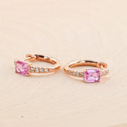 PINK SAPPHIRE AND DIAMOND HUGGIES