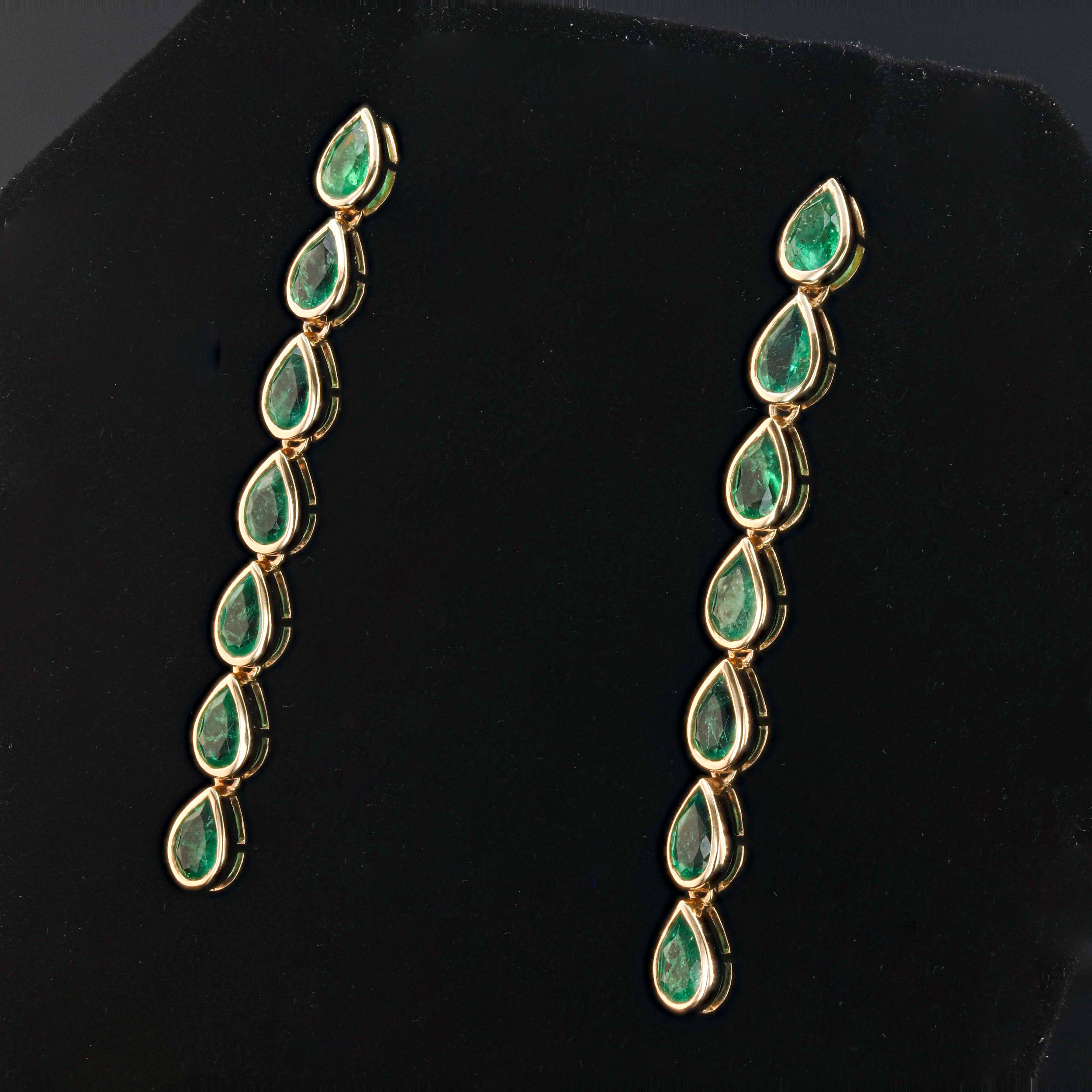 EMERALD PEAR DANGLE EARRINGS