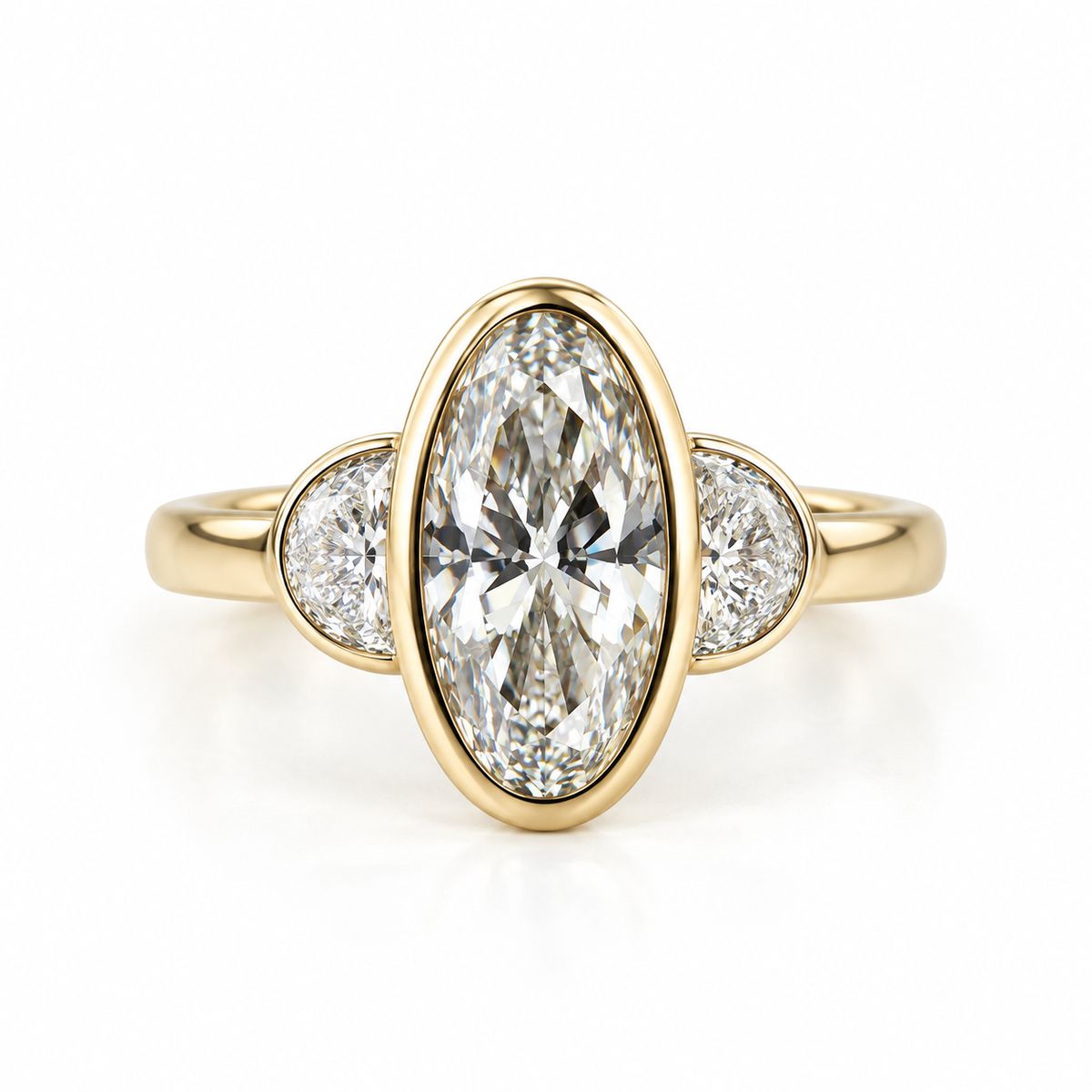 TRILOGY MOVAL AND HALF MOON BEZEL LAB RING