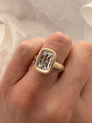 2.05 CRISS CUT STYLE LAB GROWN DIAMOND BUBBLE BEZEL RING