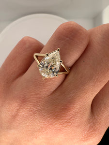 2.02 CARAT PEAR SHAPE OPEN SPLIT SHANK RING