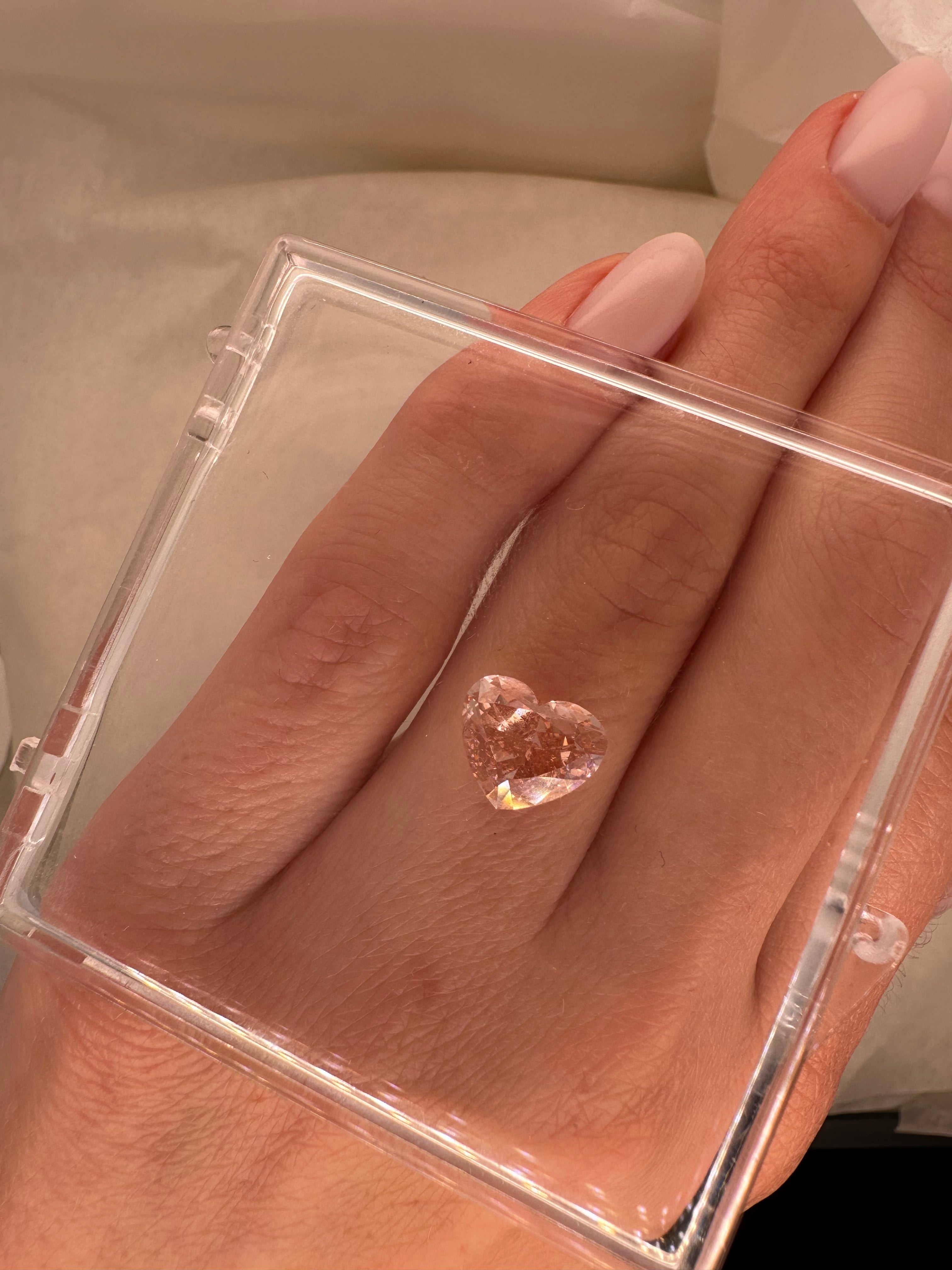 4.01 CARAT PINK HEART LAB DIAMOND