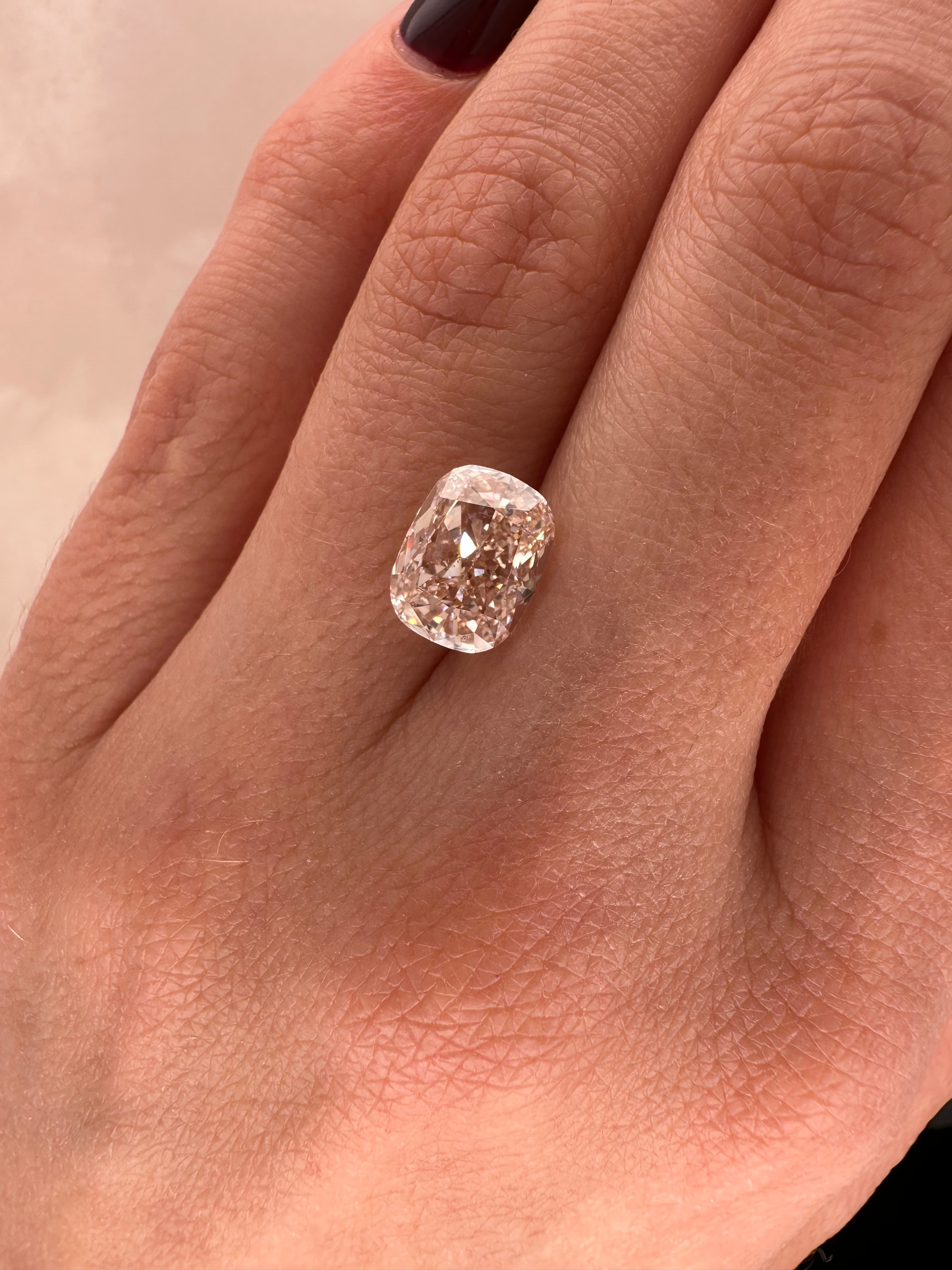 3.01 CARAT CHAMPAGNE CUSHION LAB DIAMOND