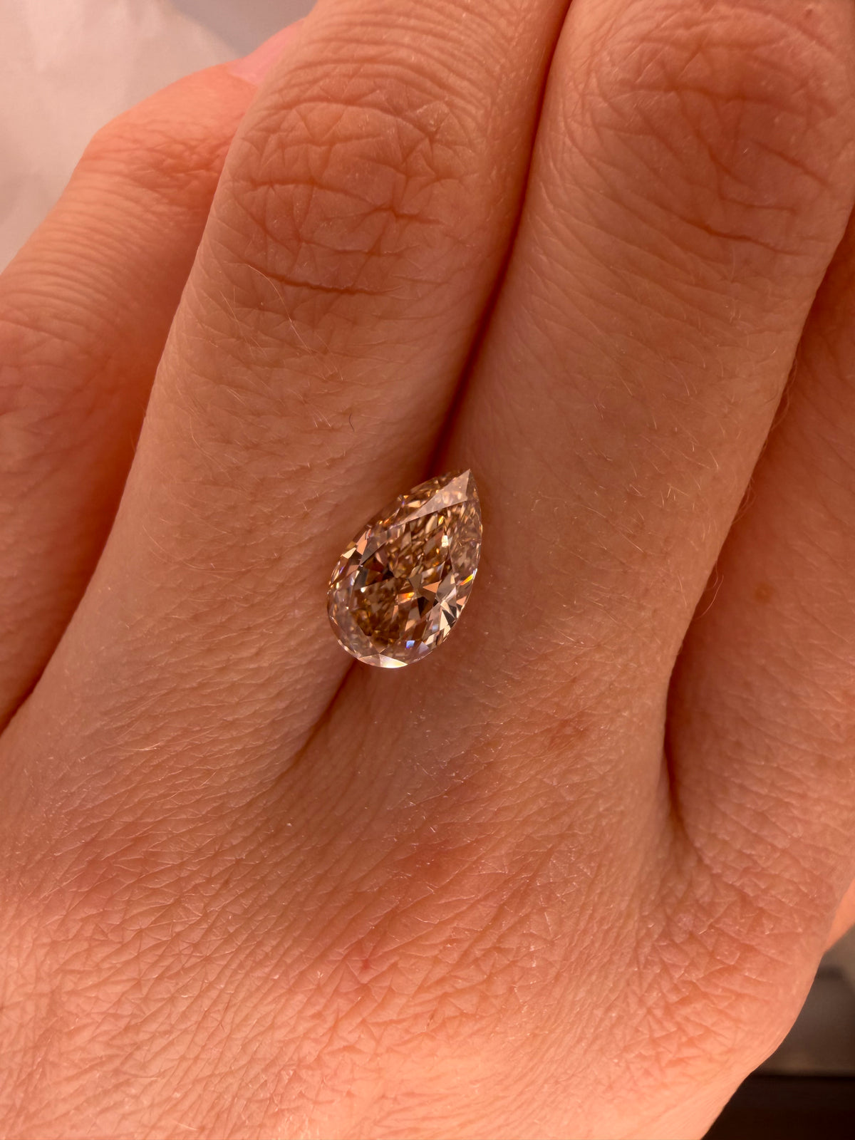 2.01 CARAT CHAMPAGNE PEAR LAB DIAMOND