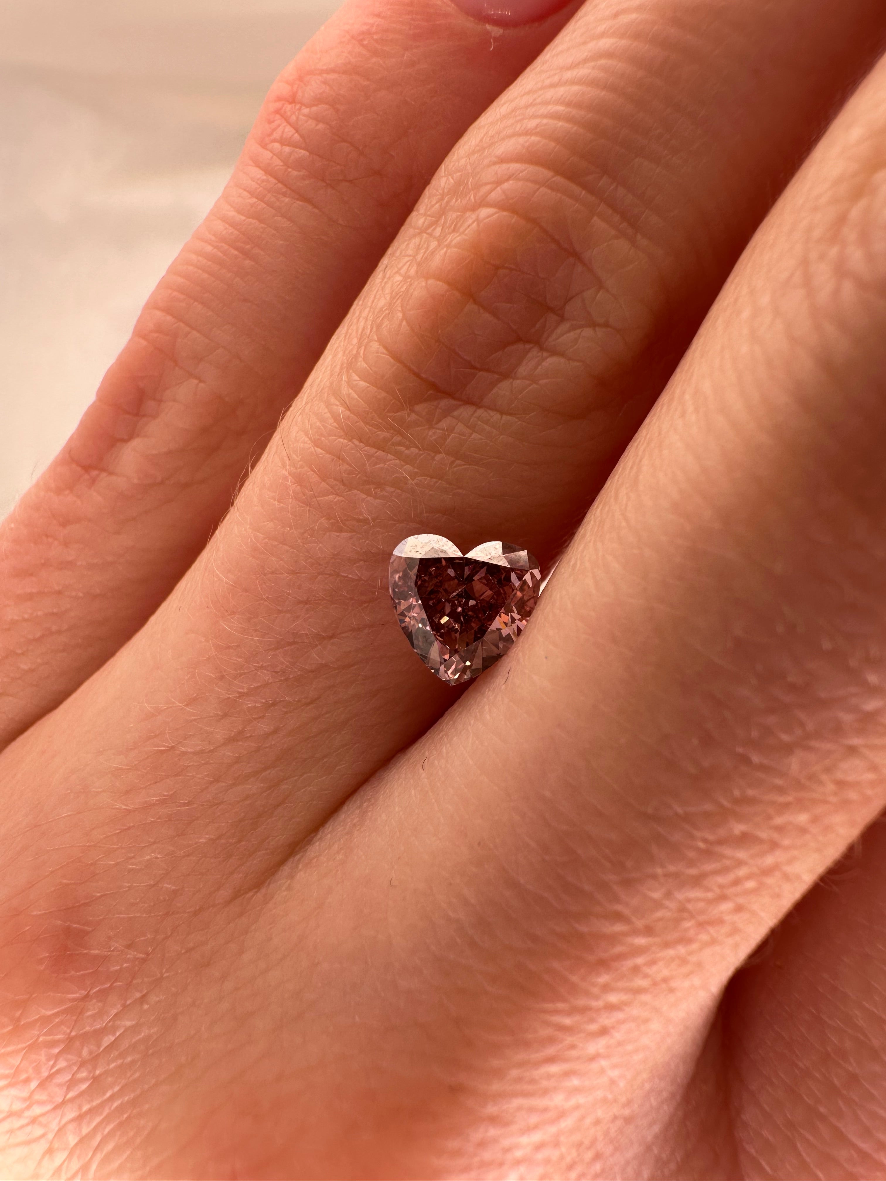 1.00 CARAT PINK HEART LAB DIAMOND
