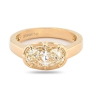 1.84 CARAT CHAMPAGNE EAST WEST OVAL DIAMOND RING