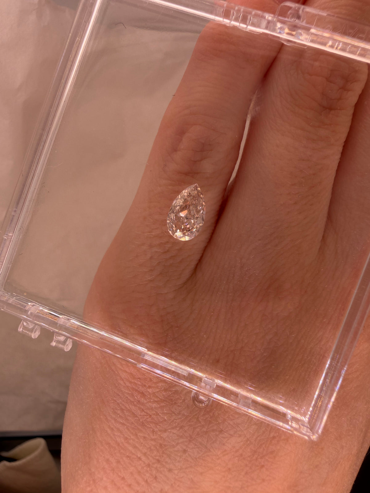 1.06 CARAT CHAMPAGNE PEAR LAB DIAMOND