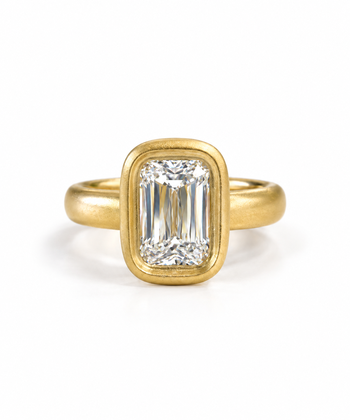 2.05 CARAT LAB BUBBLE BEZEL CRISS CUT SOLITAIRE
