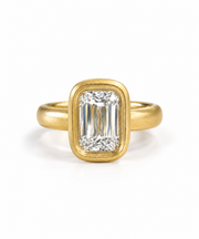 2.05 CARAT LAB BUBBLE BEZEL CRISS CUT SOLITAIRE