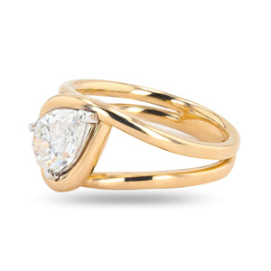 1.54 CARAT PEAR DIAMOND KNOT RING