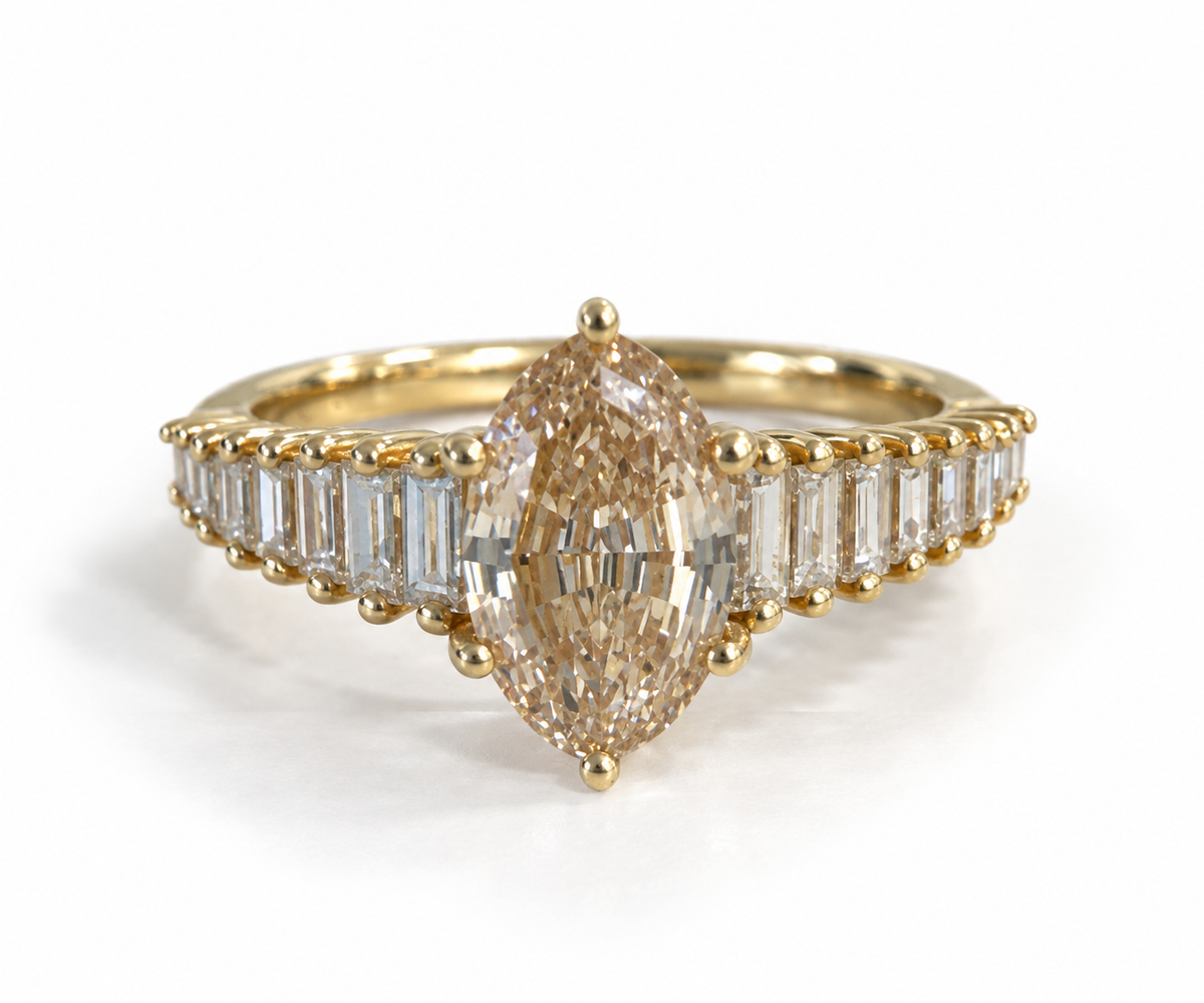 1.50 CARAT STEP CUT OVAL WITH BAGUETTES