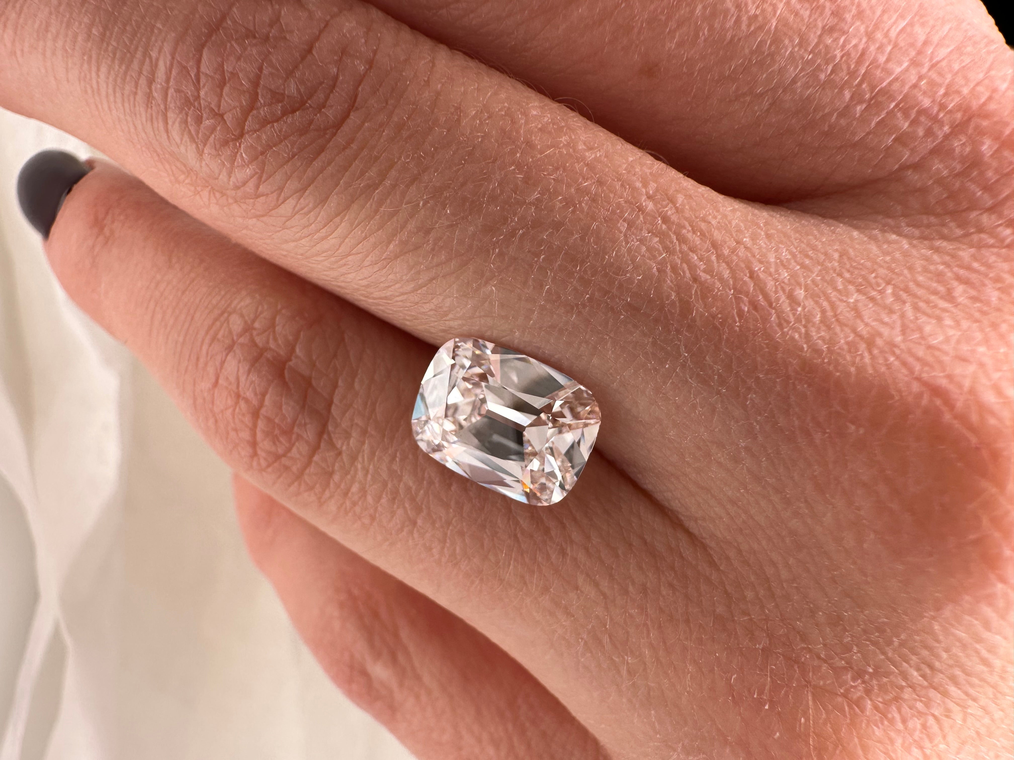 3.13 CARAT LIGHT CHAMPAGNE ANTIQUE CUSHION LAB DIAMOND