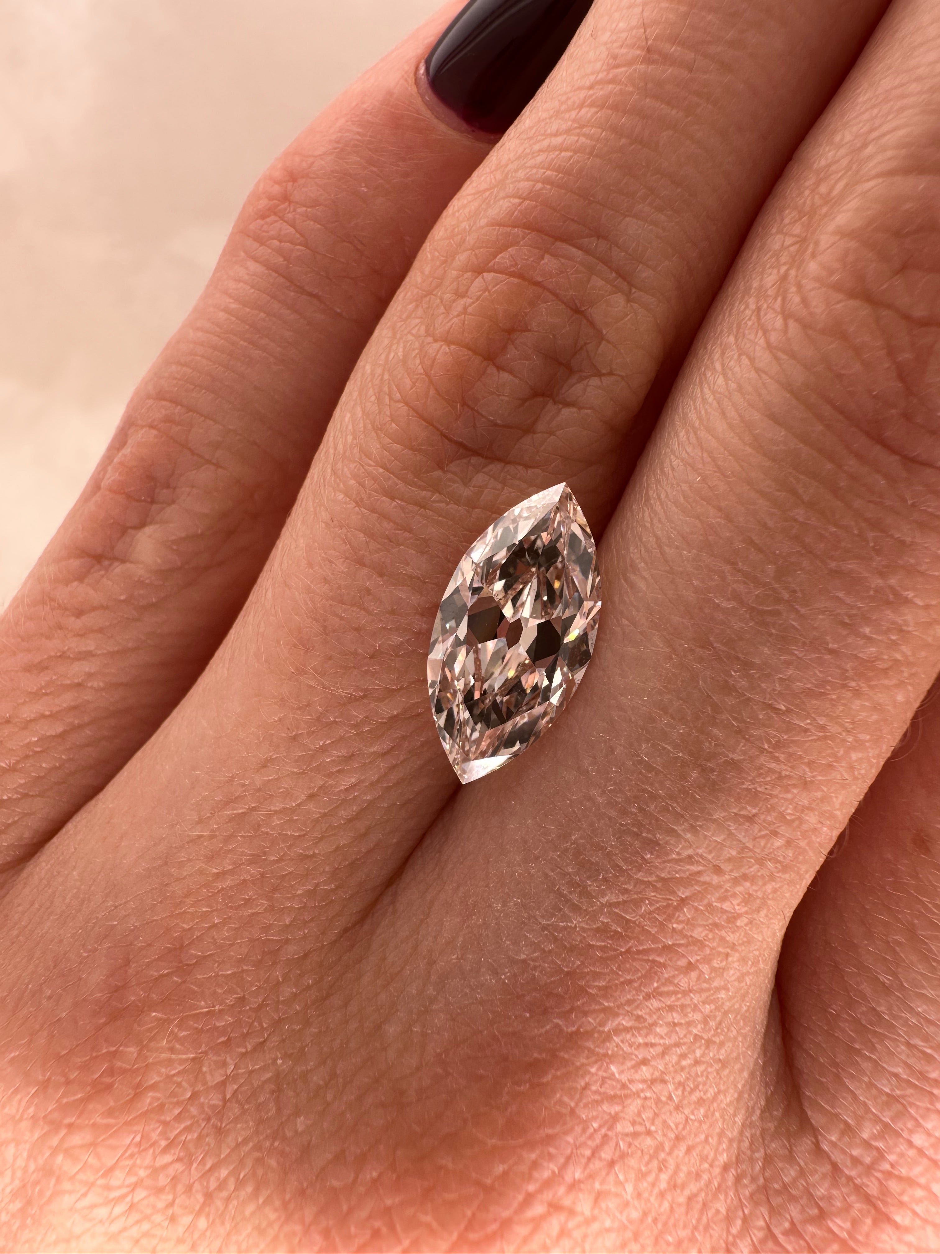 2.58 CARAT ANTIQUE MARQUISE LAB DIAMOND