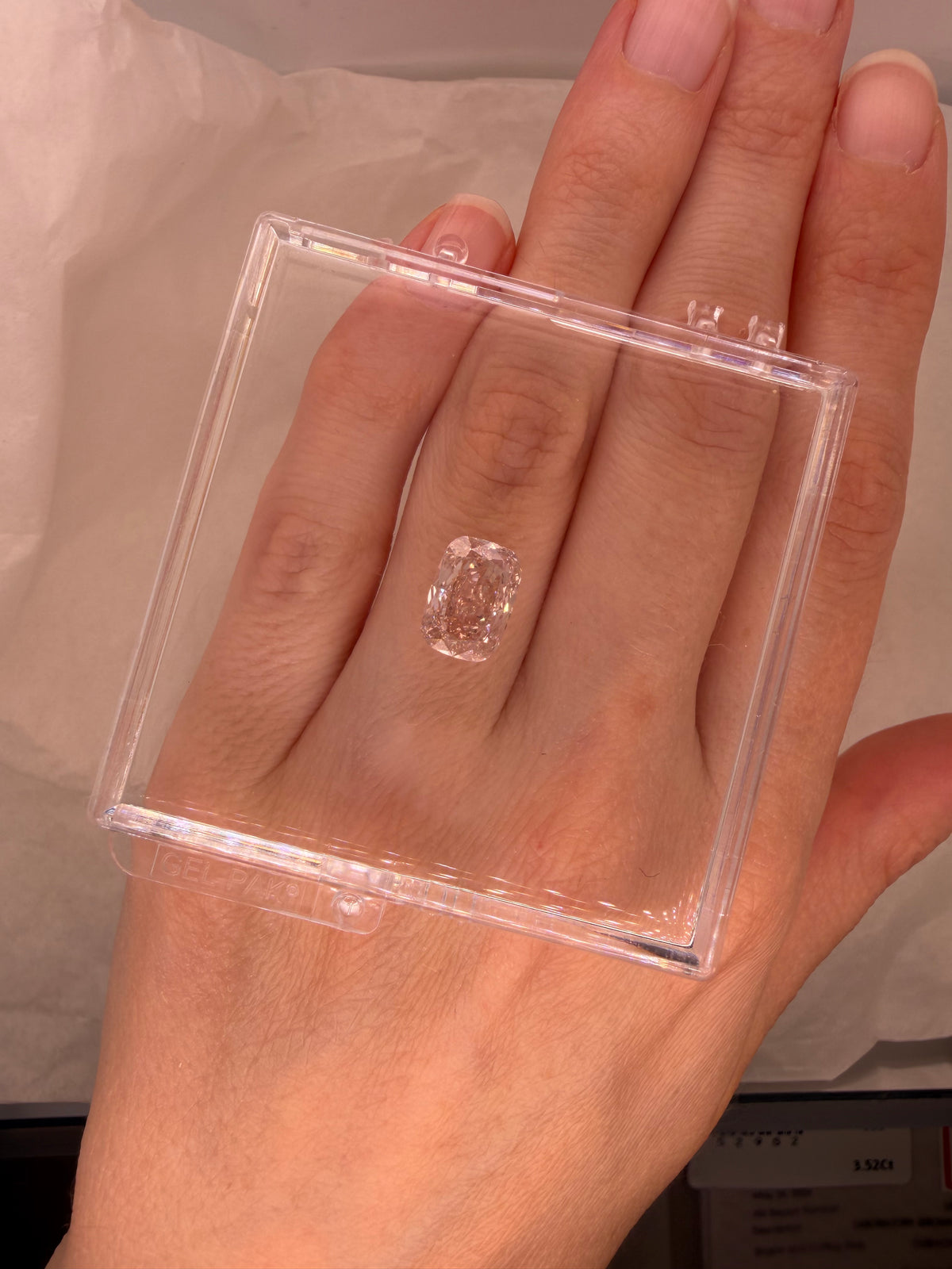 3.52 CARAT PINK ELONGATED CUSHION LAB DIAMOND