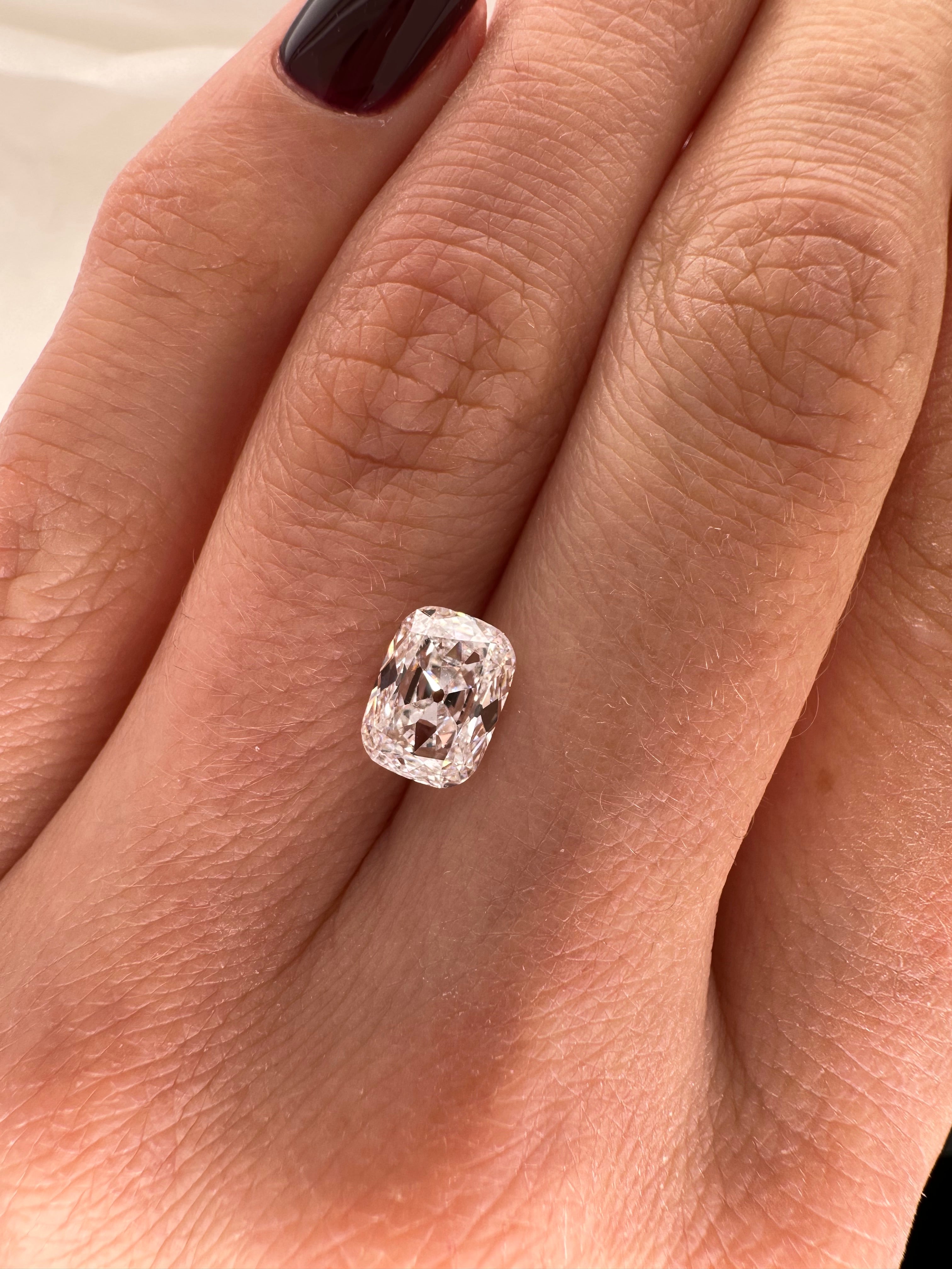 1.72 CARAT ANTIQUE STYLE CUSHION LAB DIAMOND