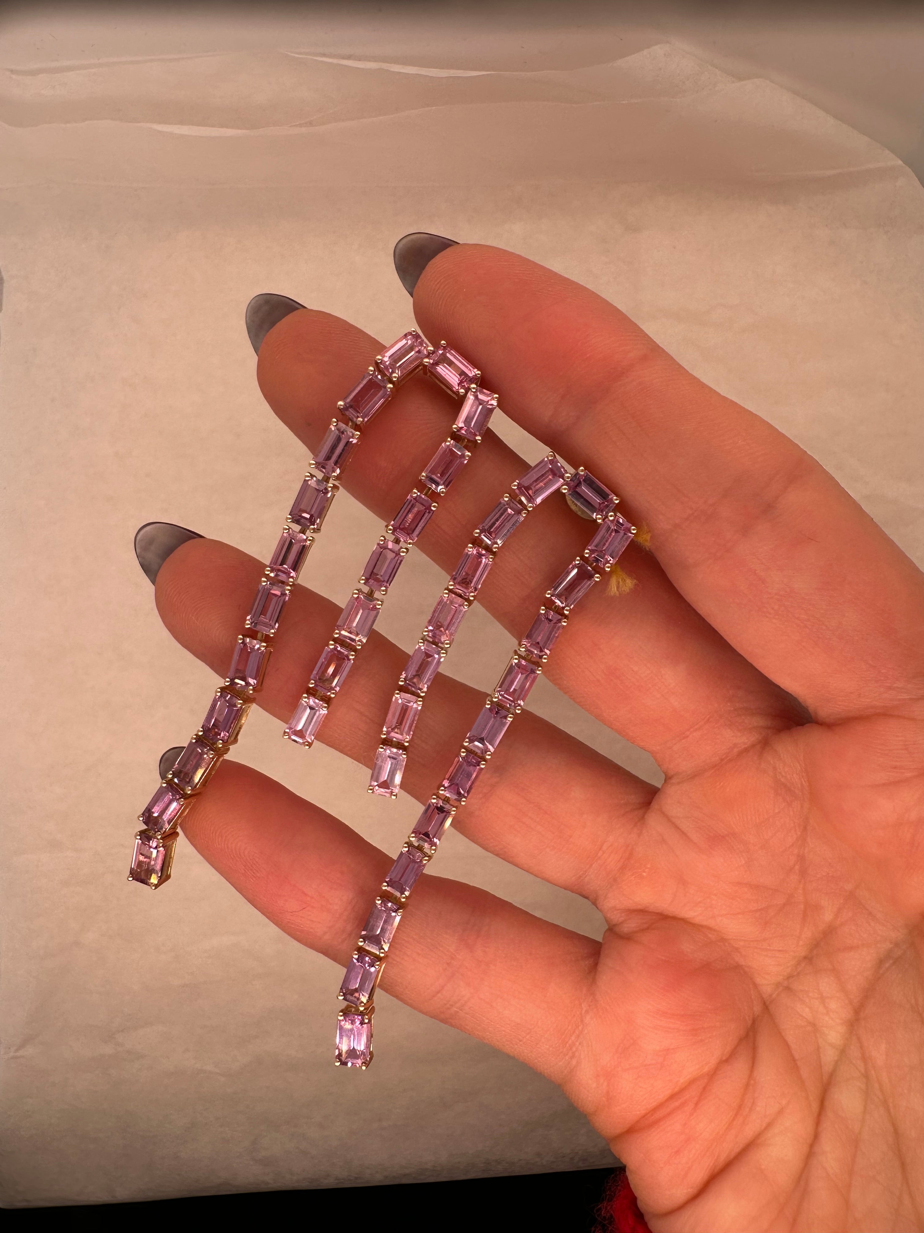 PINK SAPPHIRE WATERFALL EARRINGS