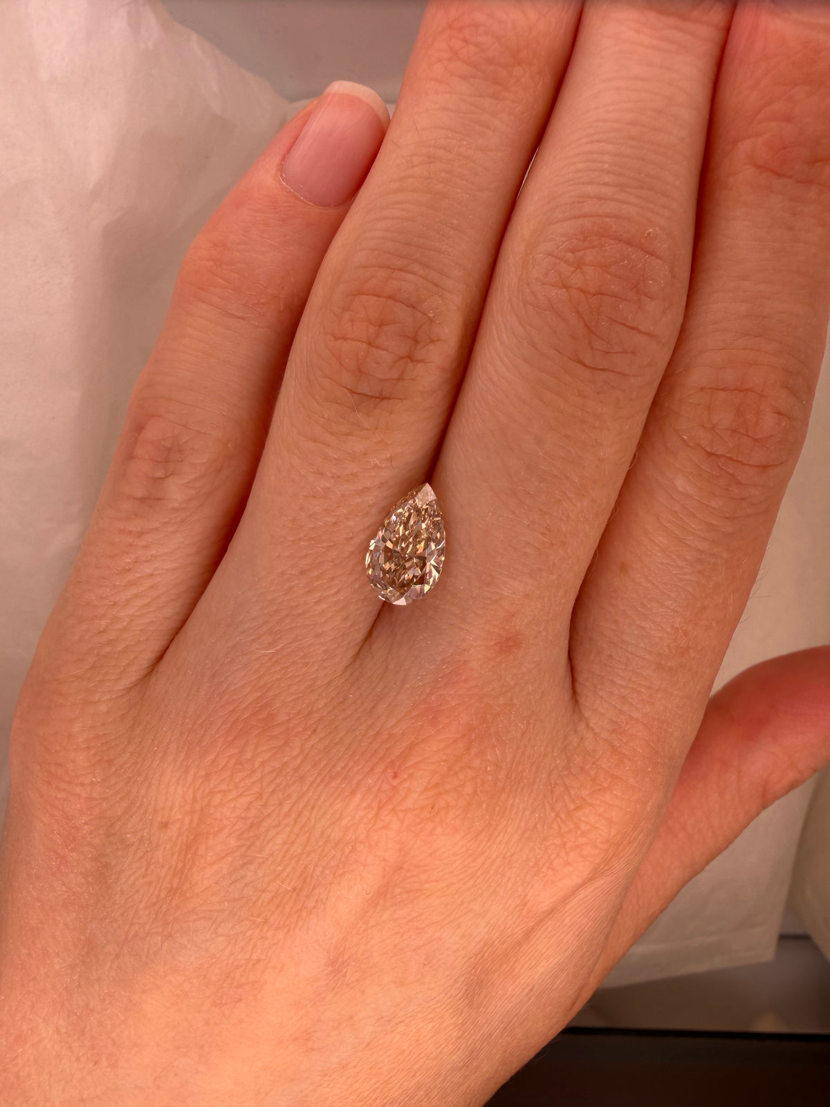 2.01 CARAT CHAMPAGNE PEAR LAB DIAMOND