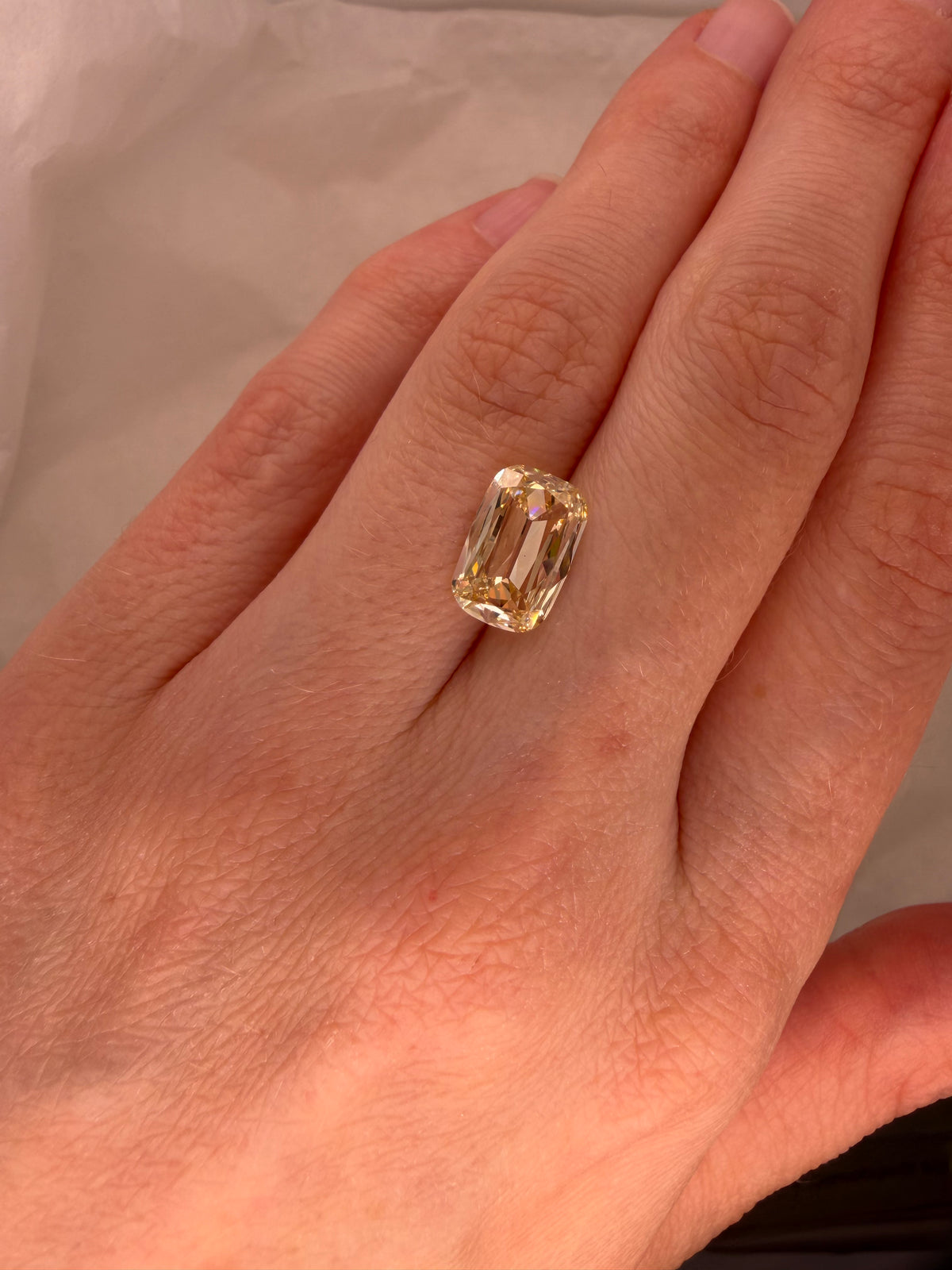 2.53 CARAT BUTTER YELLOW ANTIQUE CUSHION LAB DIAMOND