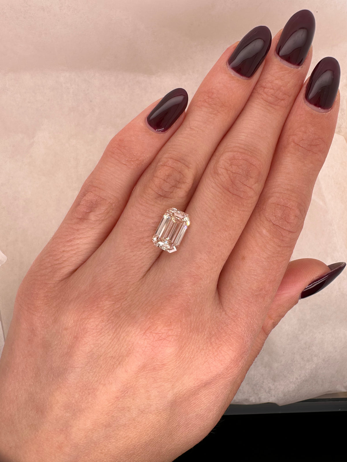 Diamond Skip 3.58 CARAT CHAMPAGNE EMERALD CUT LAB DIAMOND – O R I A N N E