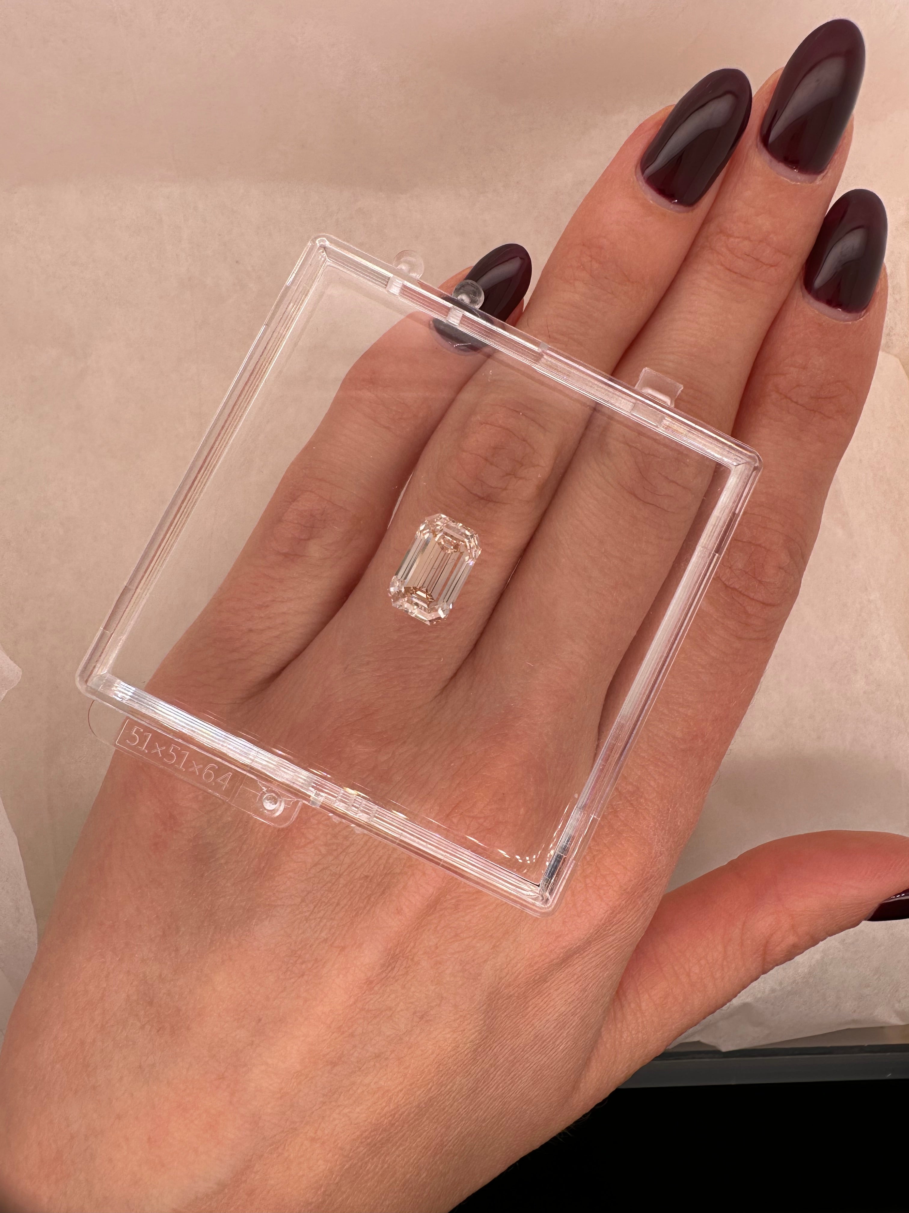 3.58 CARAT CHAMPAGNE EMERALD CUT LAB DIAMOND