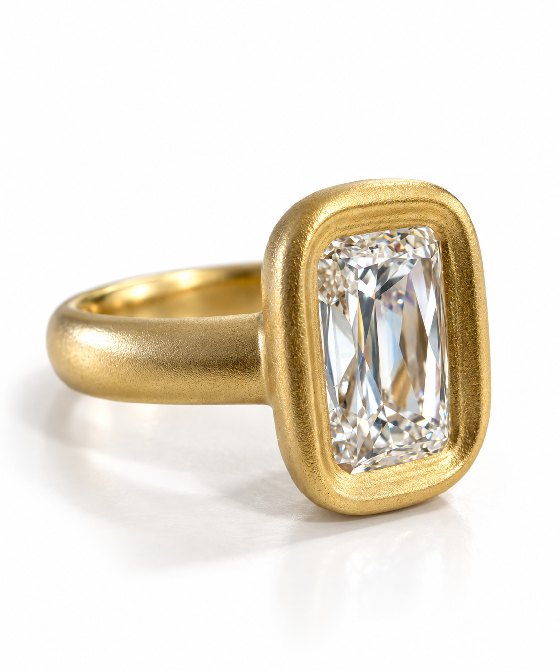 2.05 CARAT LAB BUBBLE BEZEL CRISS CUT SOLITAIRE