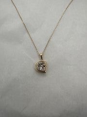 DOUBLE BEZEL LETTER NECKLACE PENDANT