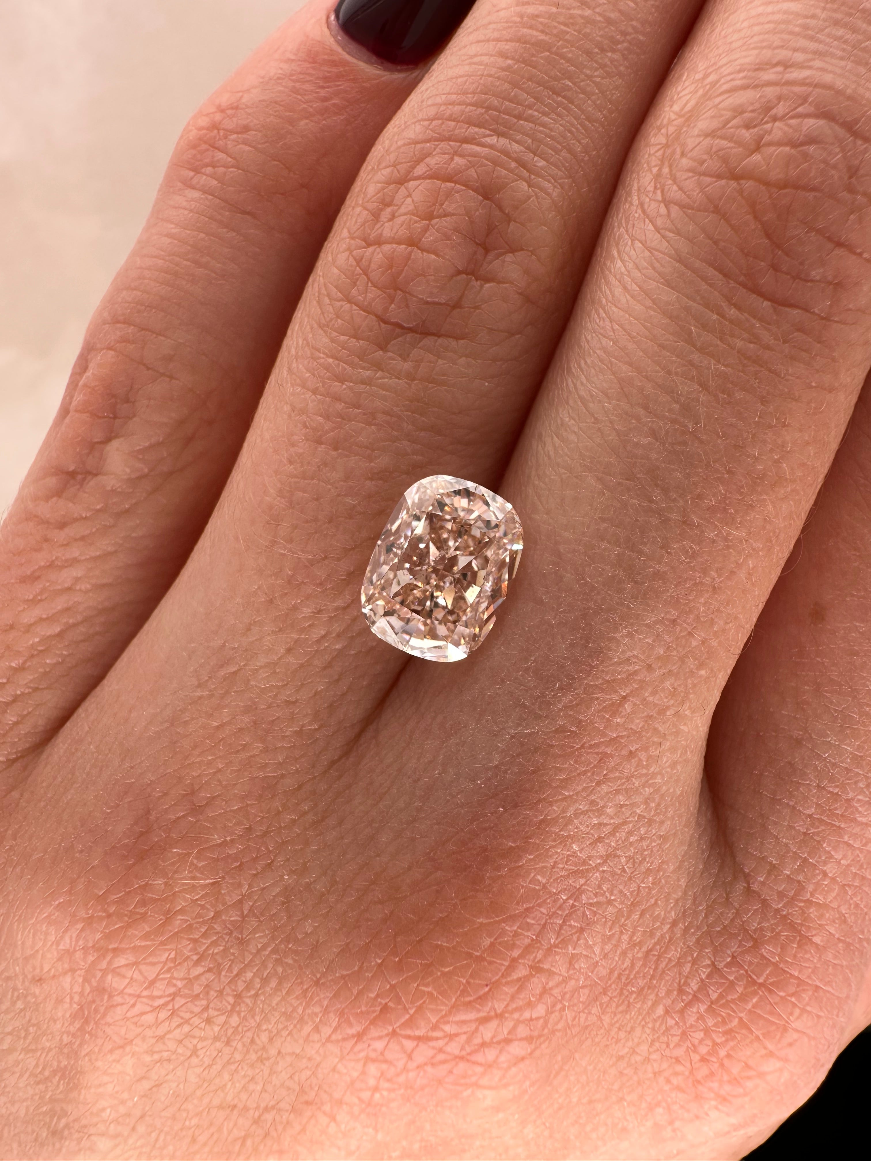 3.01 CARAT CHAMPAGNE CUSHION LAB DIAMOND