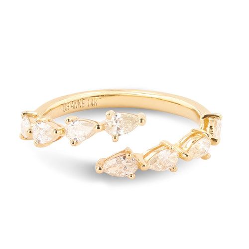 WRAP AROUND PEAR DIAMOND BAND