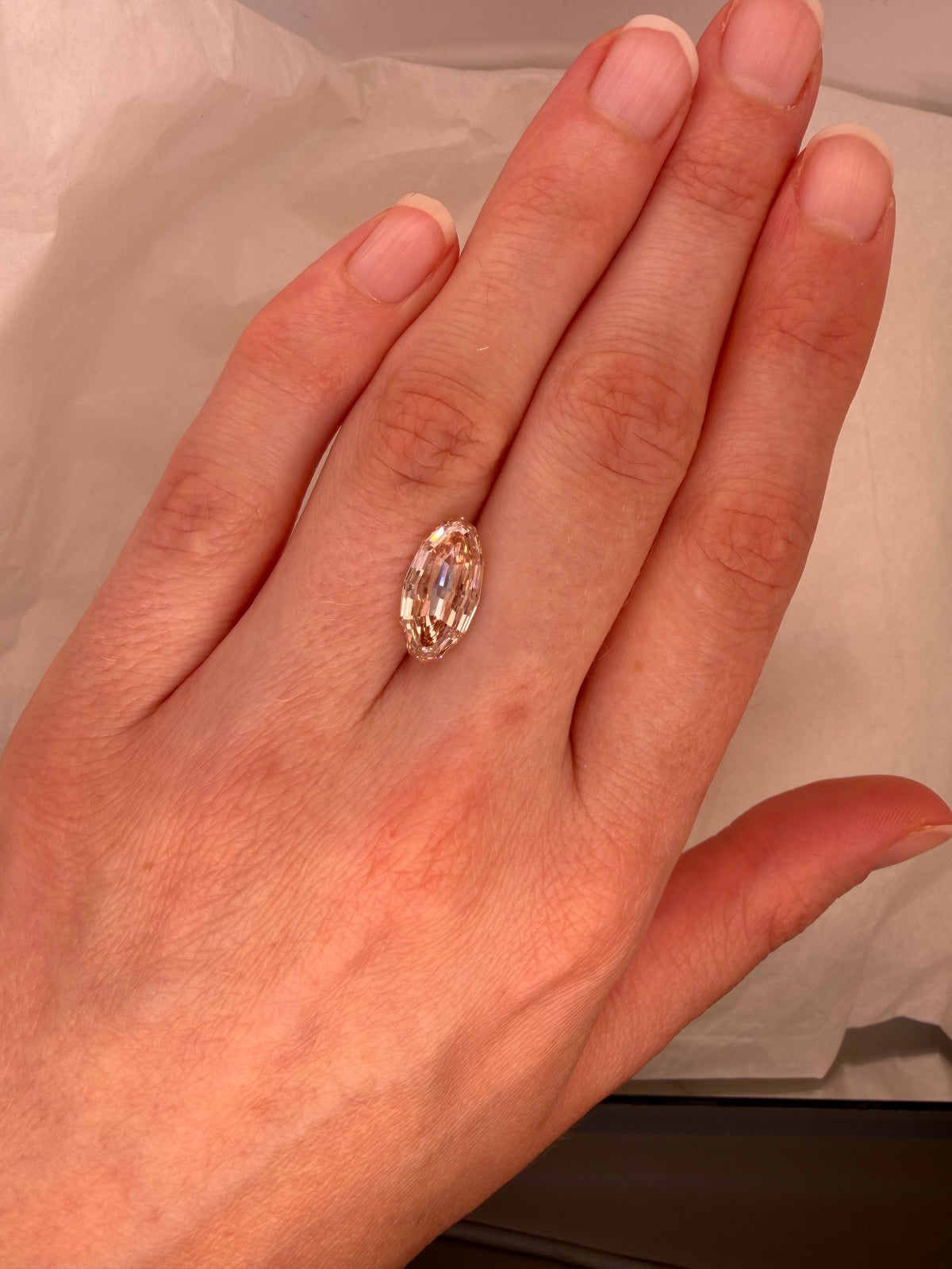 3.11 LIGHT BROWN STEP CUT MOVAL LAB DIAMOND