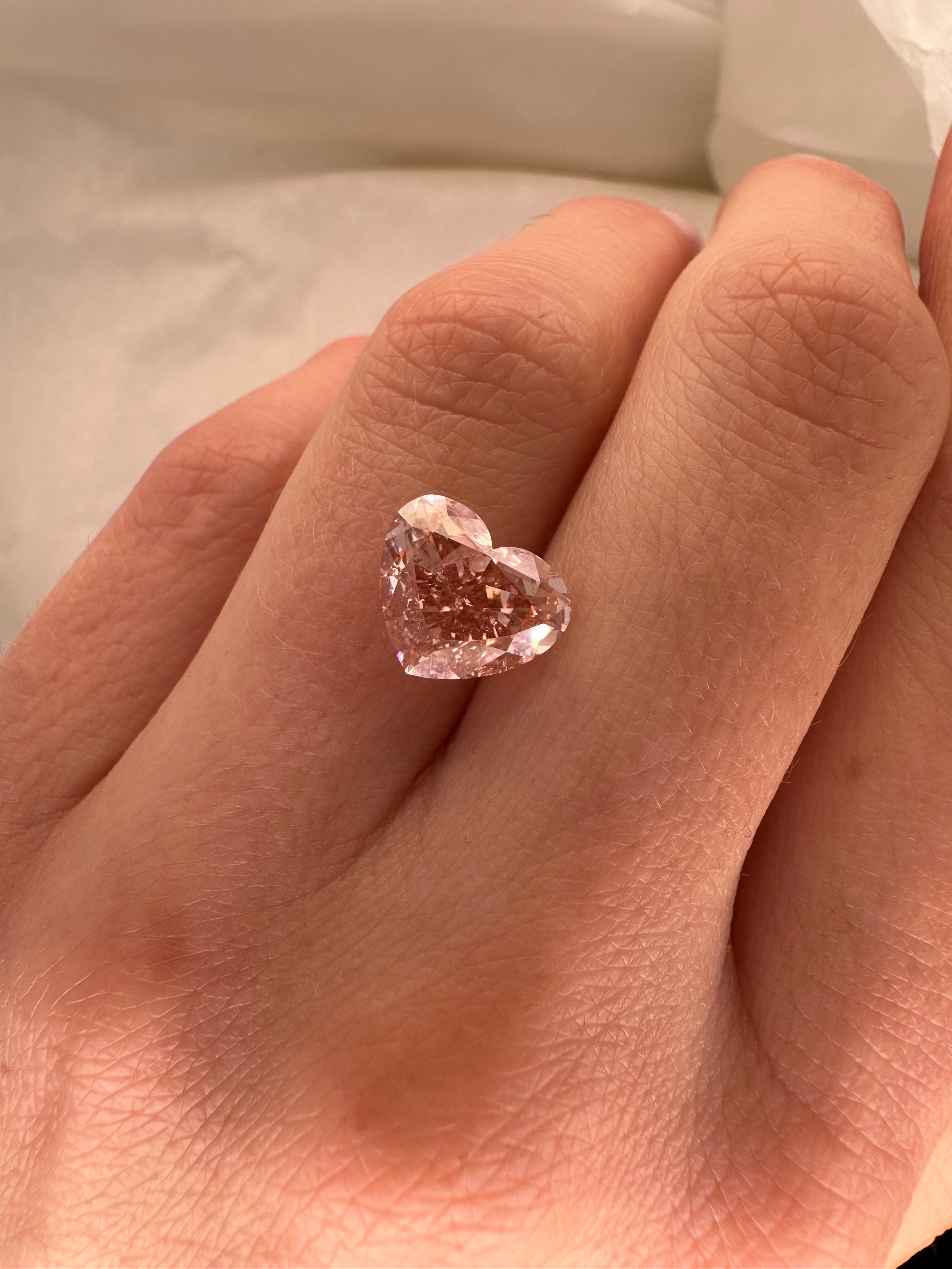 4.01 CARAT PINK HEART LAB DIAMOND